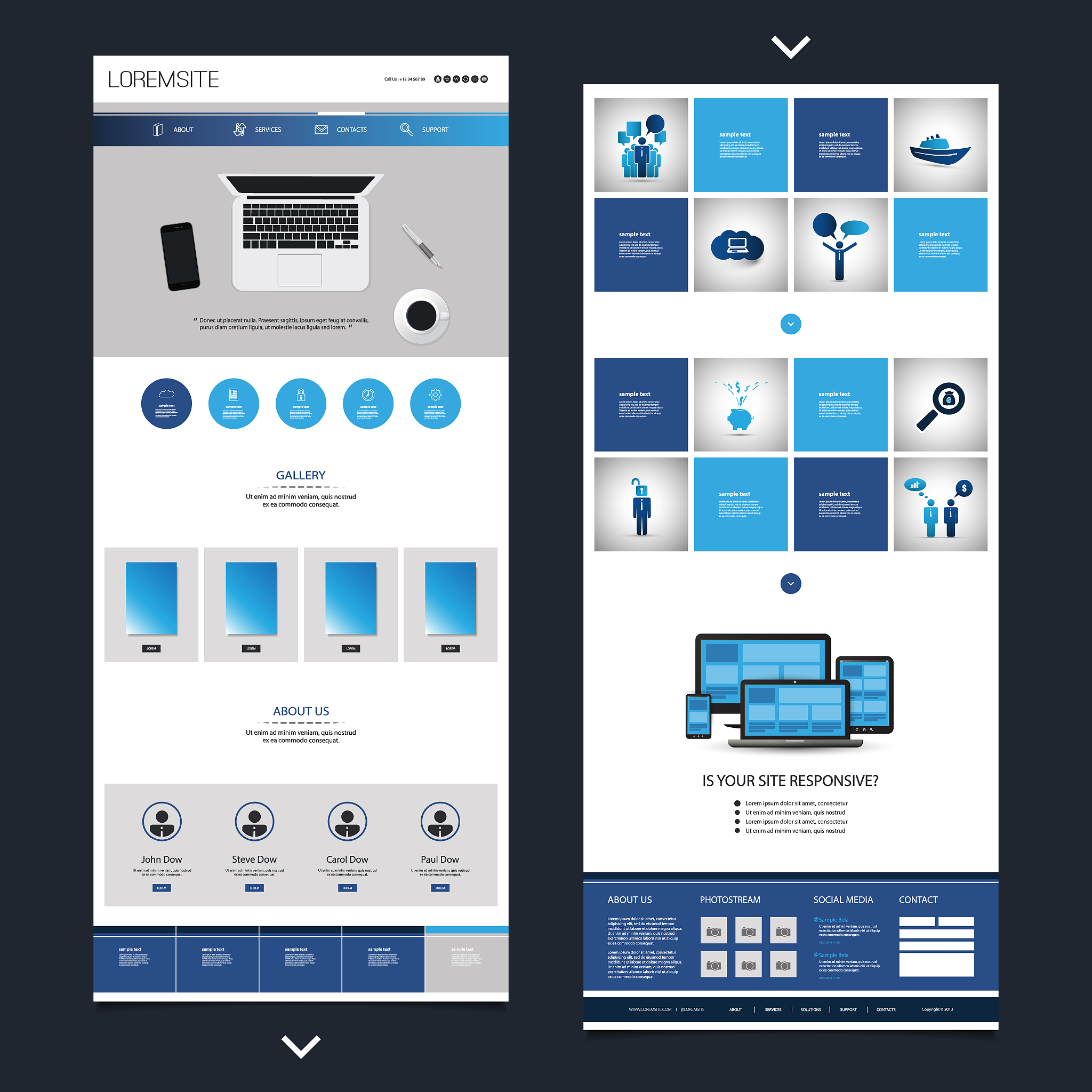 one page website template