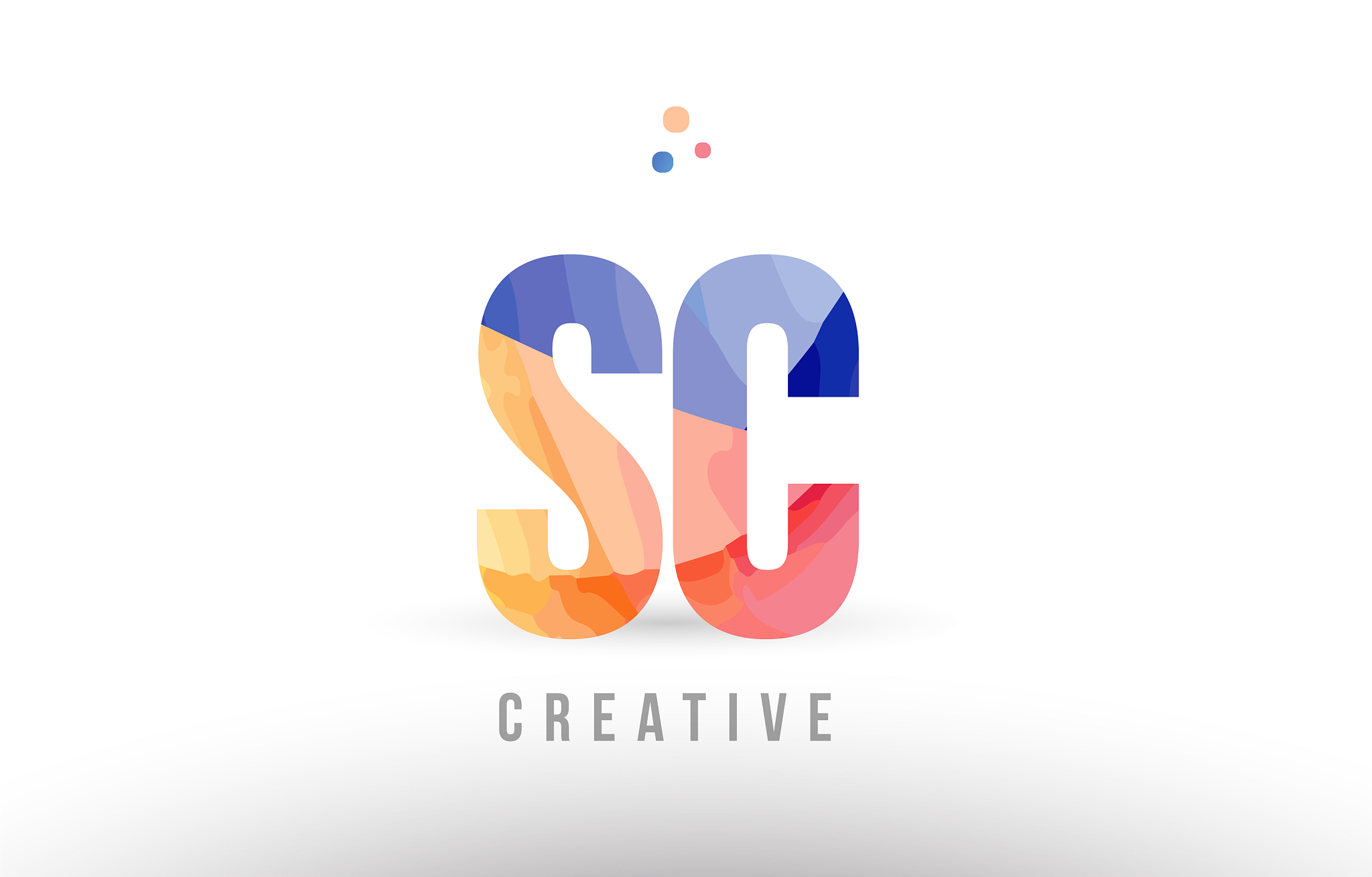 orange blue alphabet letter sc s c logo icon