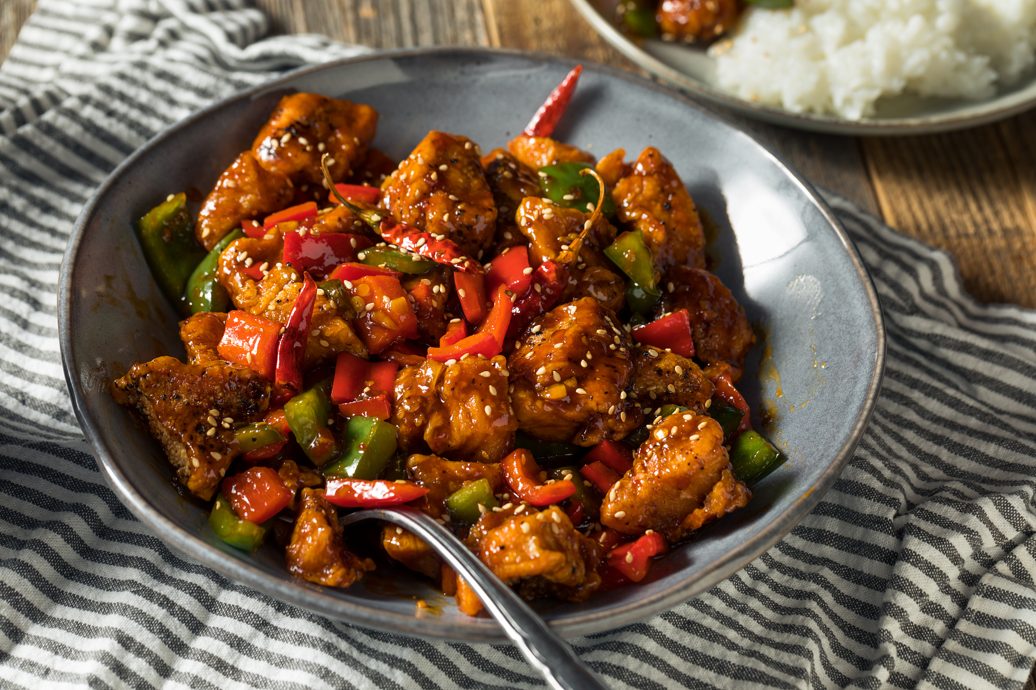 homemade spicy szechuan chicken
