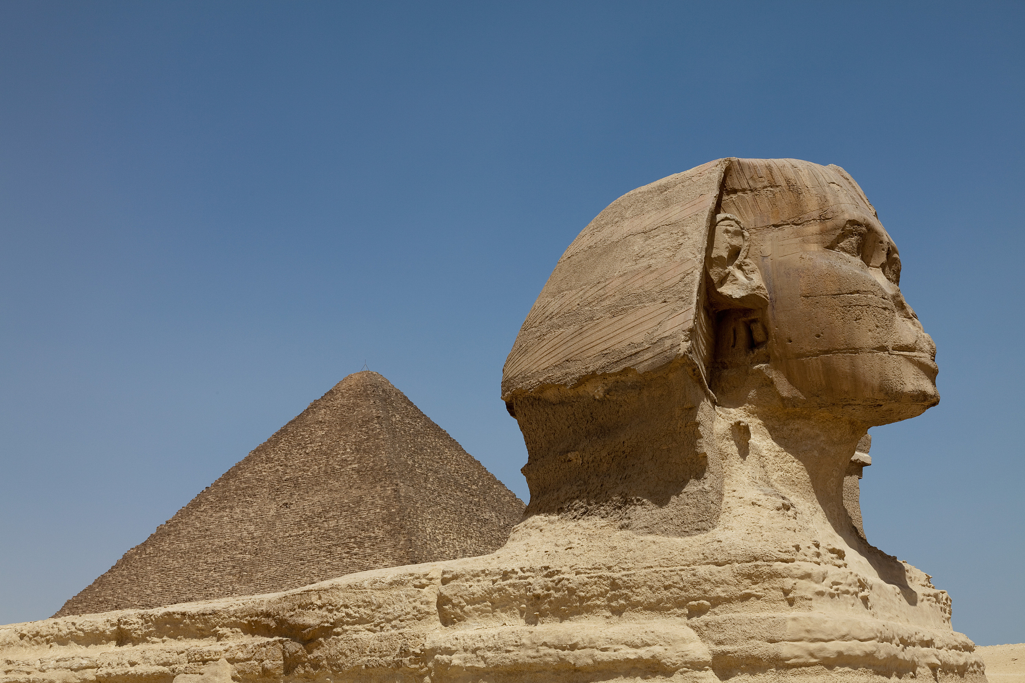 the sphinx and the great pyramid in giza, unesco world heritage 