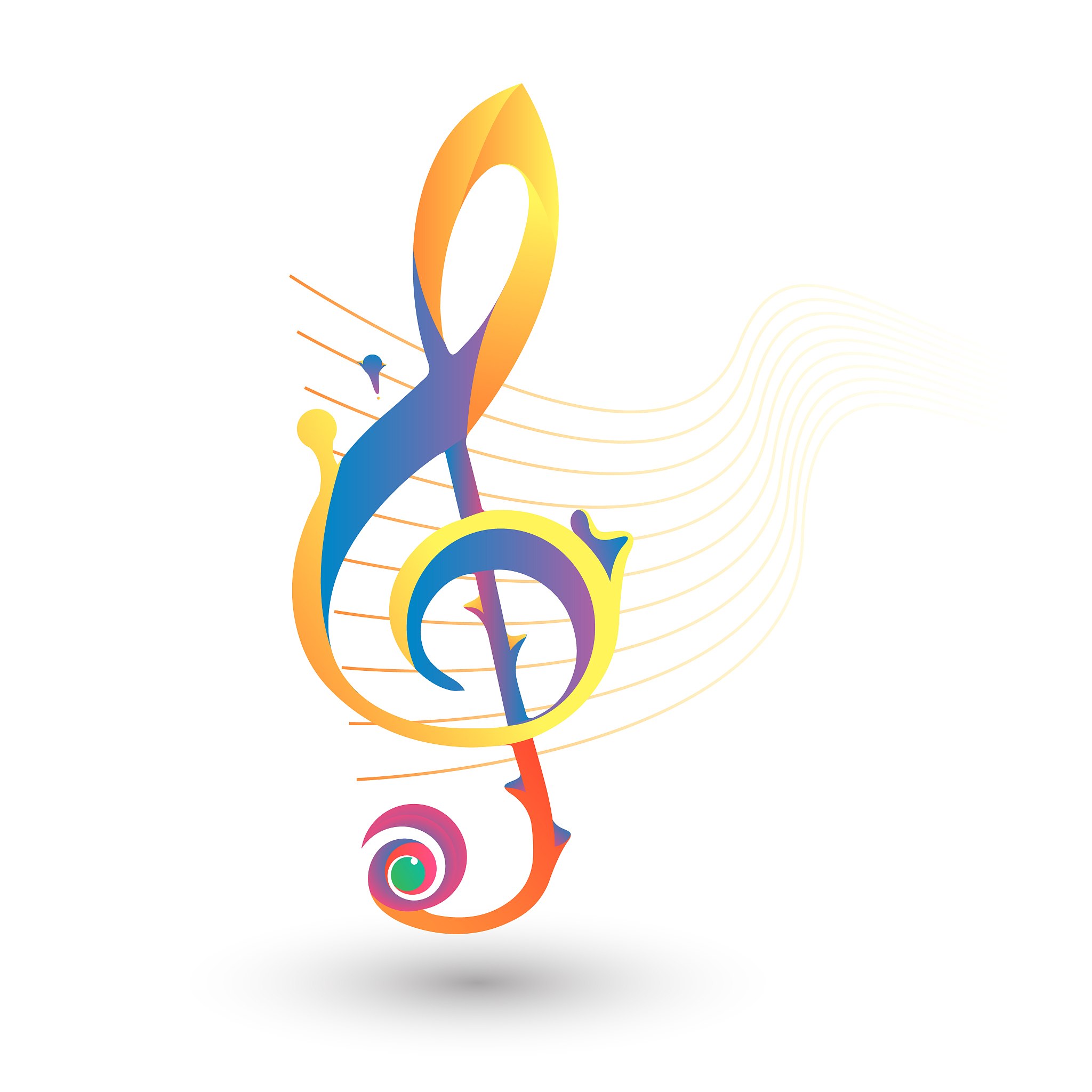 abstract logo about music, with attractive color gradations like