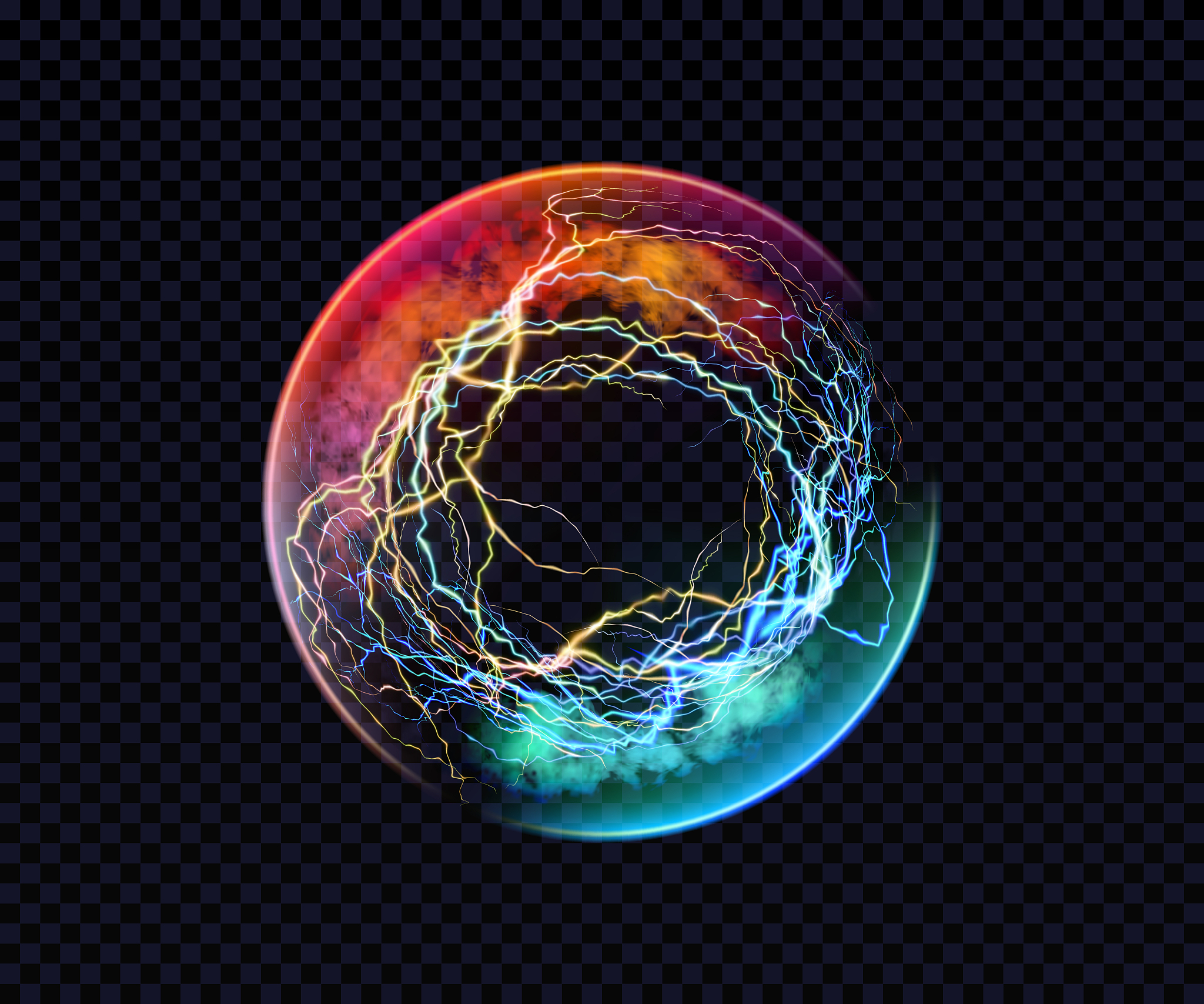 electric ball. lightning circle. thunderbolt. vector electric di