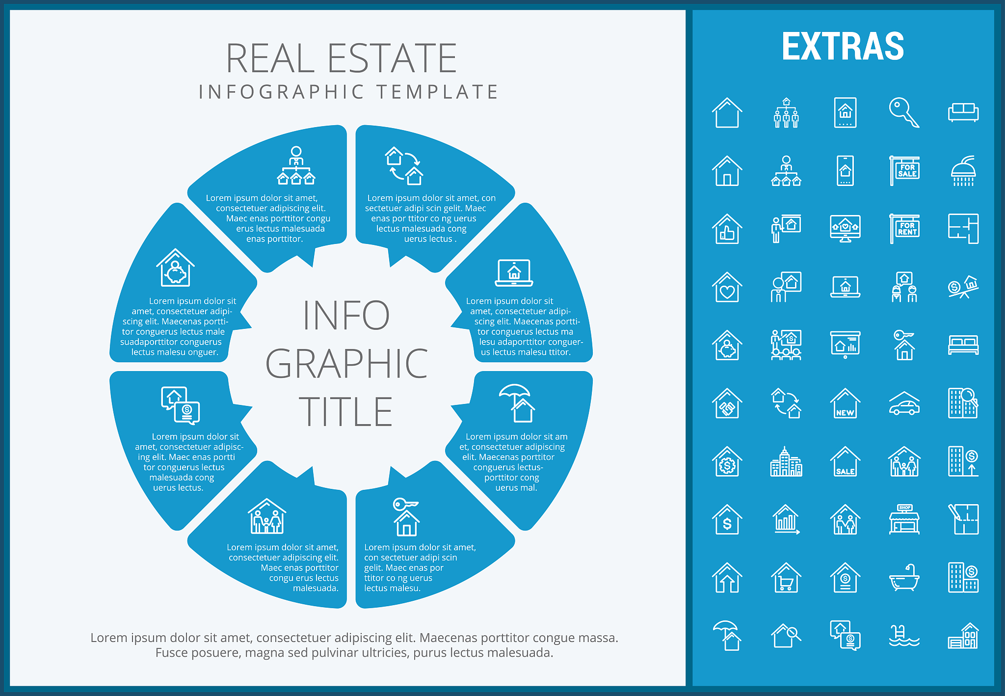 real estate infographic template, elements, icons