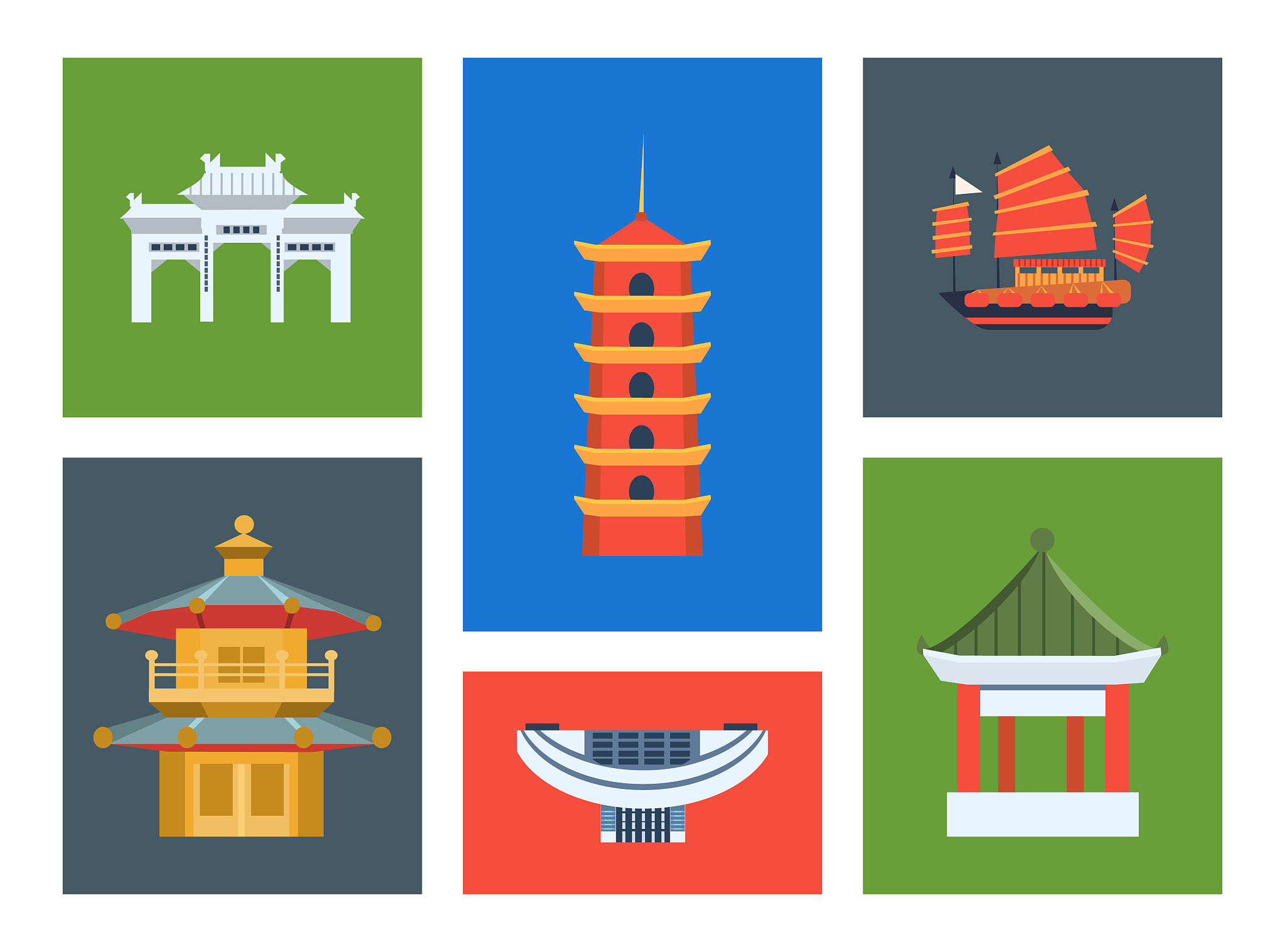 北京景山公园文创形象设计：萌化小山与时尚亭子