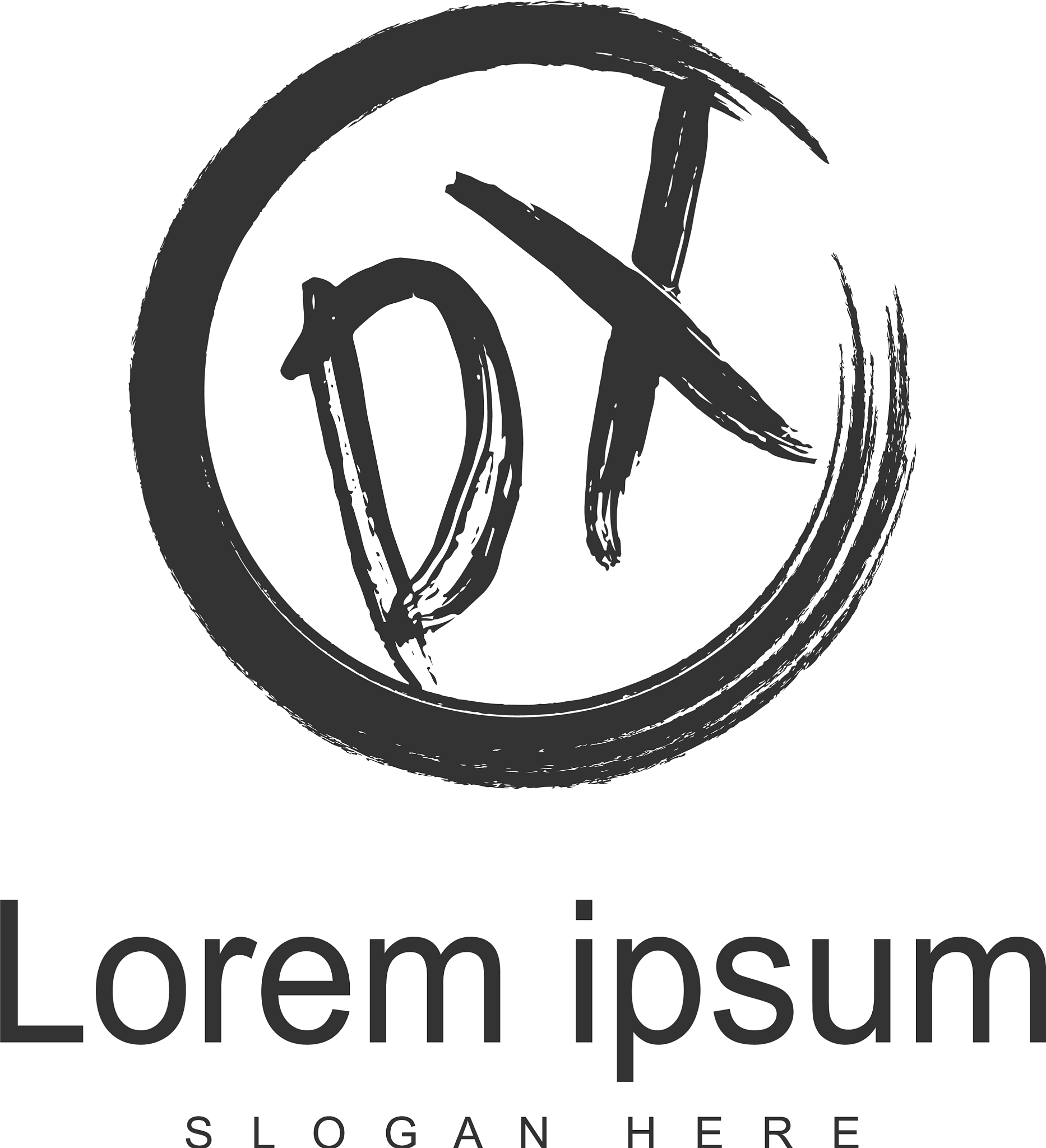 initial dx logo template with modern frame