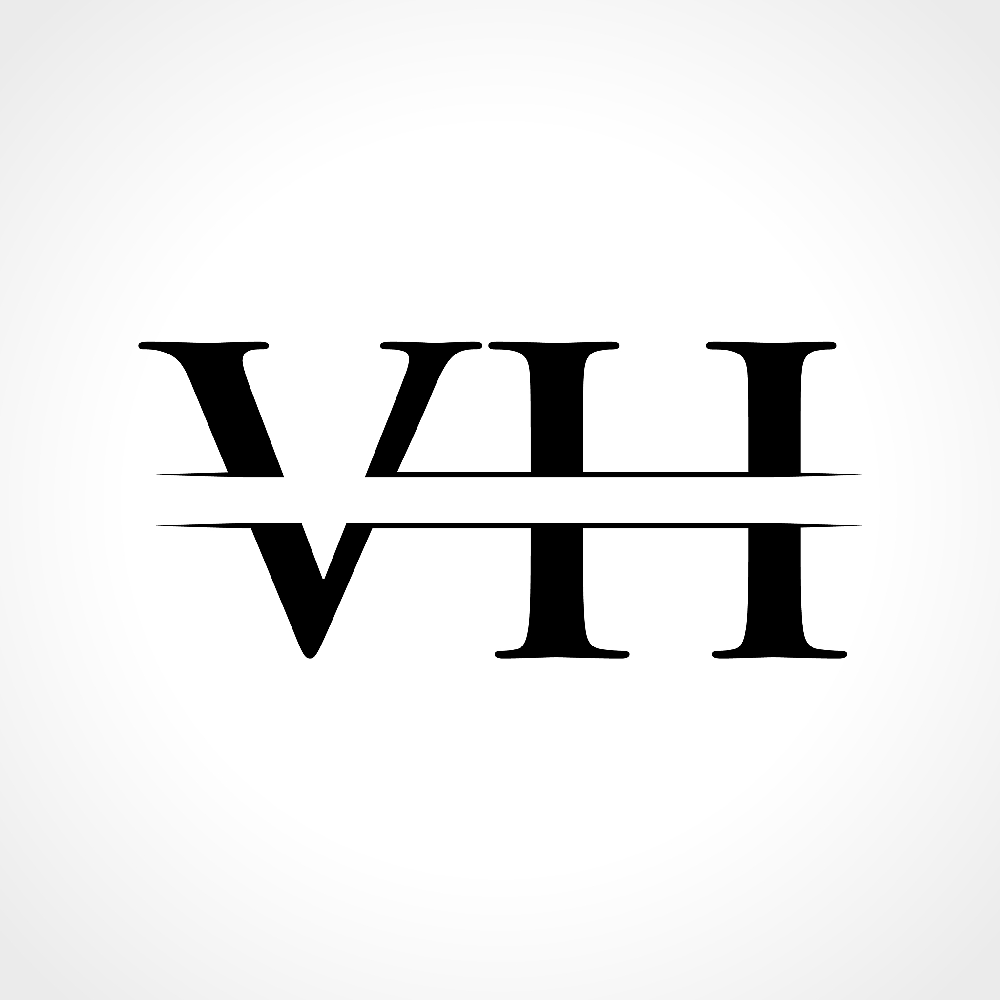 creative letter vh logo template with black color