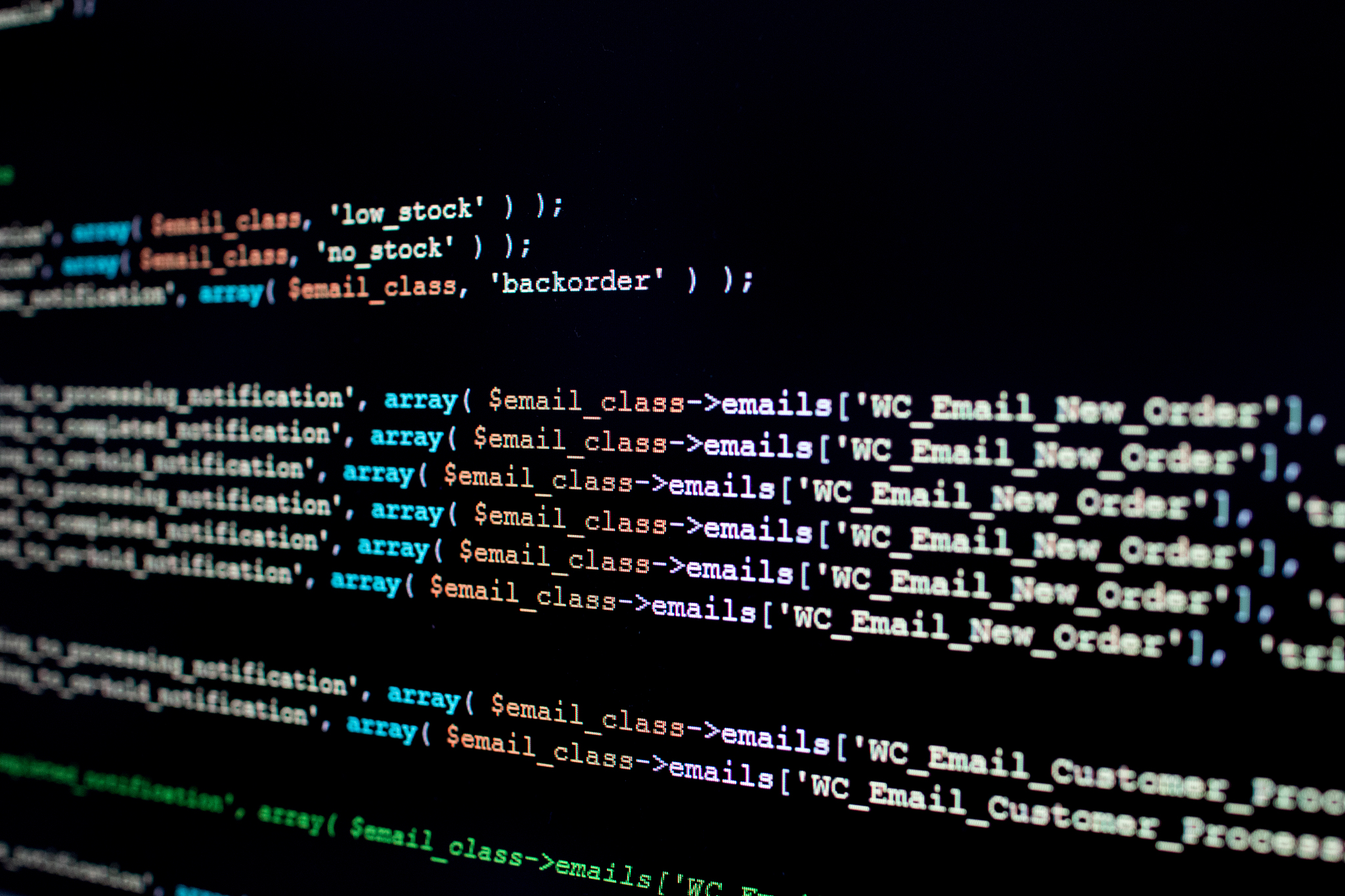 php form using for email function of ecommerce. business code. c