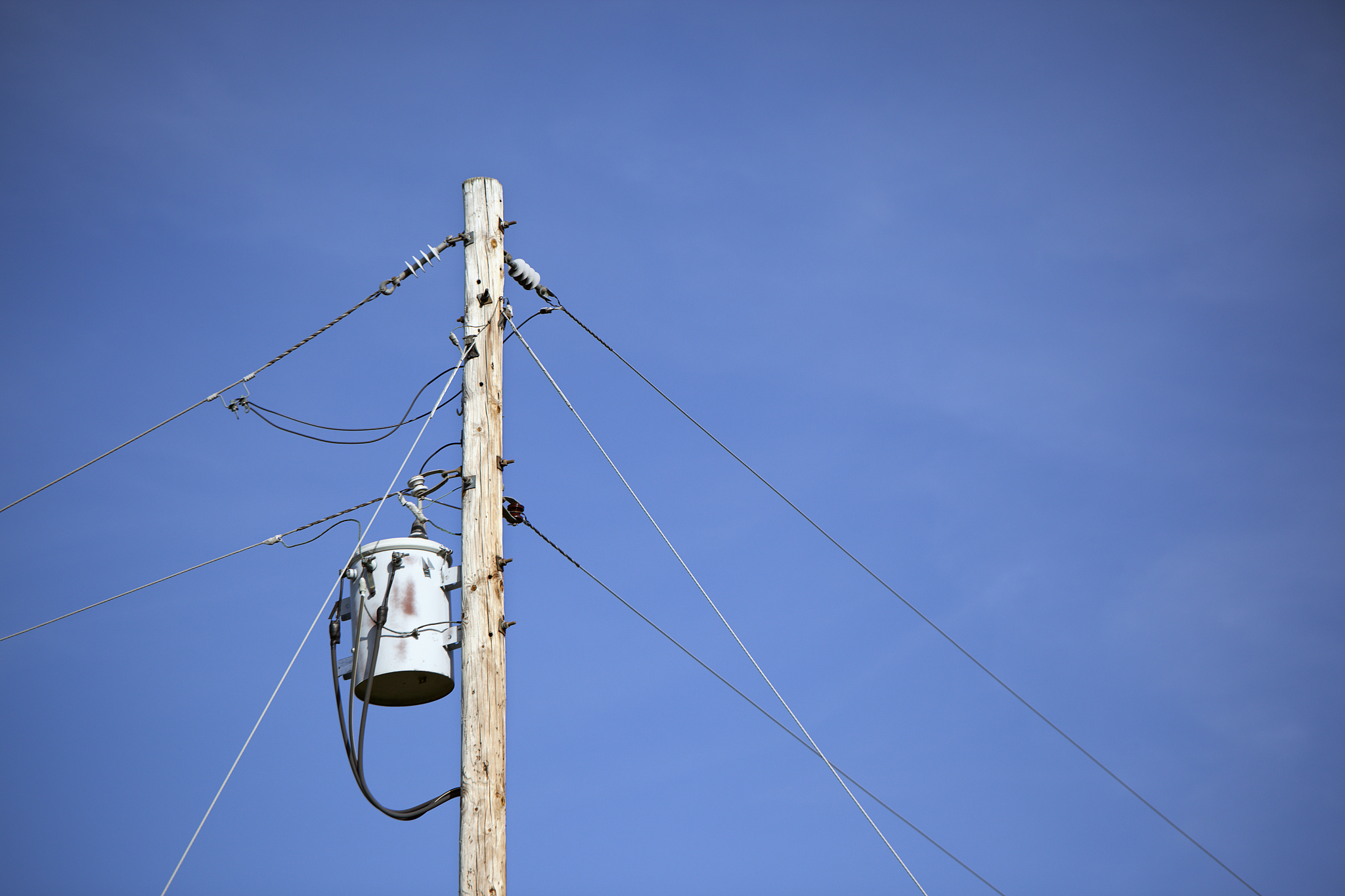 utility pole with transformer