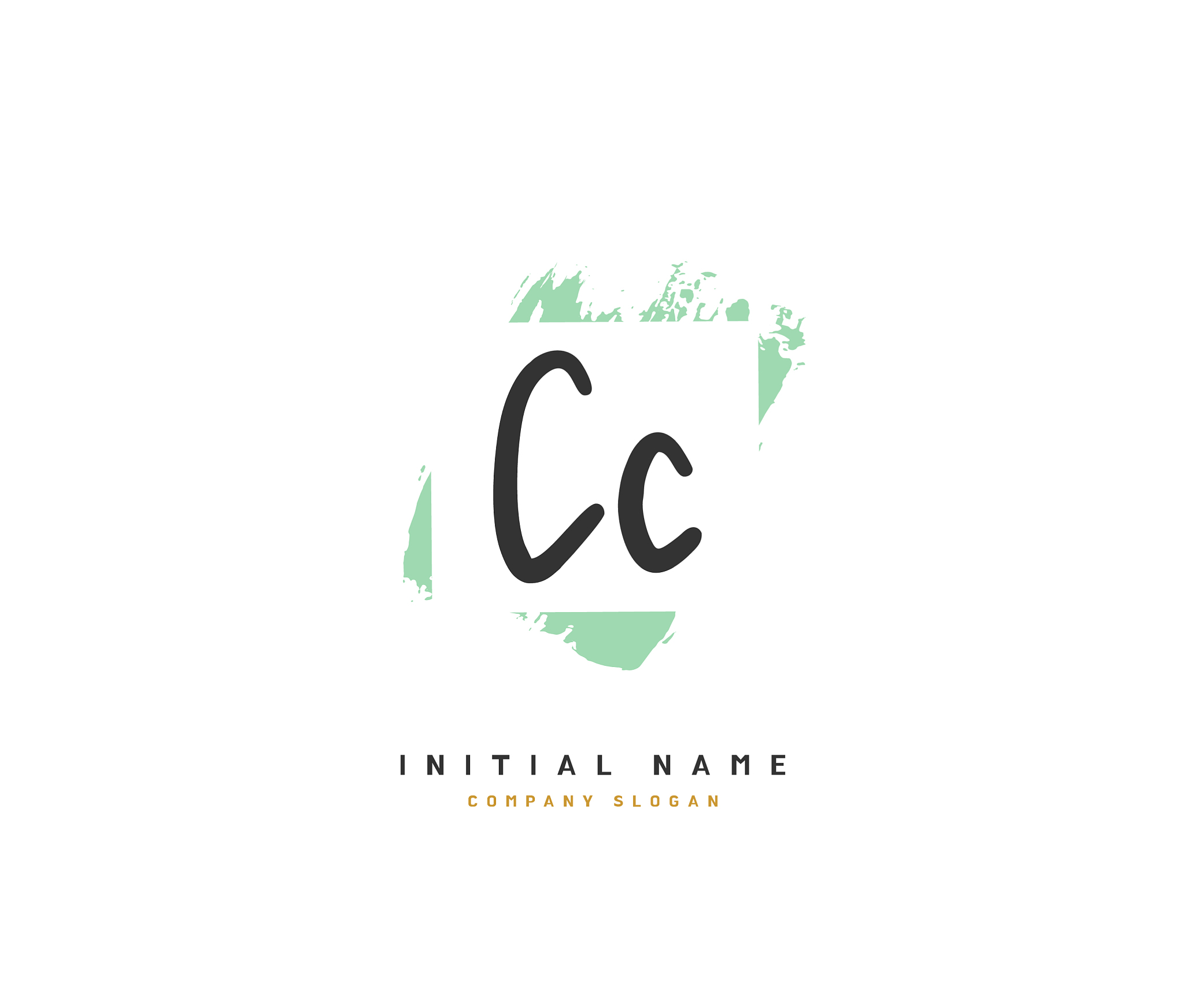 c c cc beauty initial logo handwriting logo of