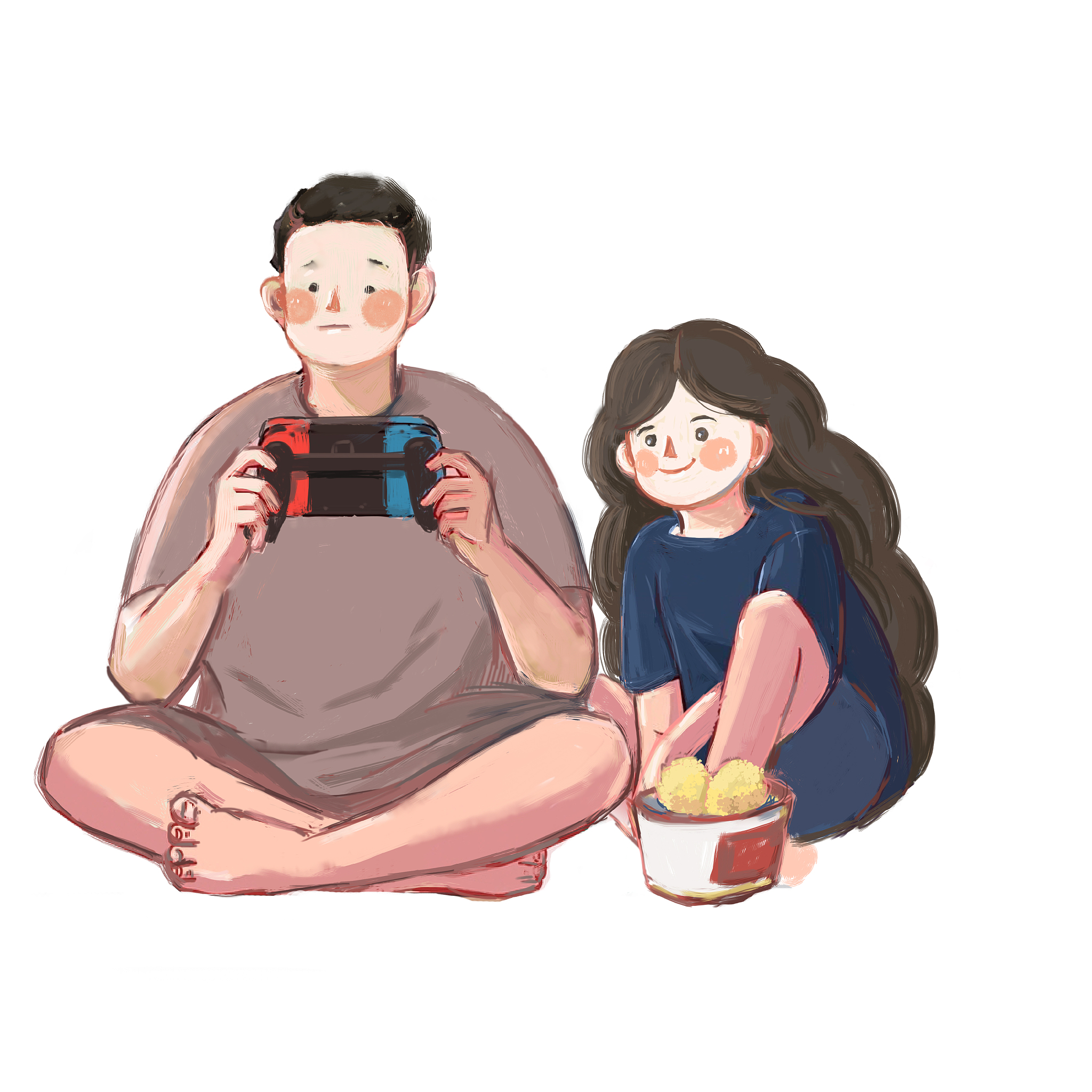 海蓝眼波 - 两人同行看海的意境ID