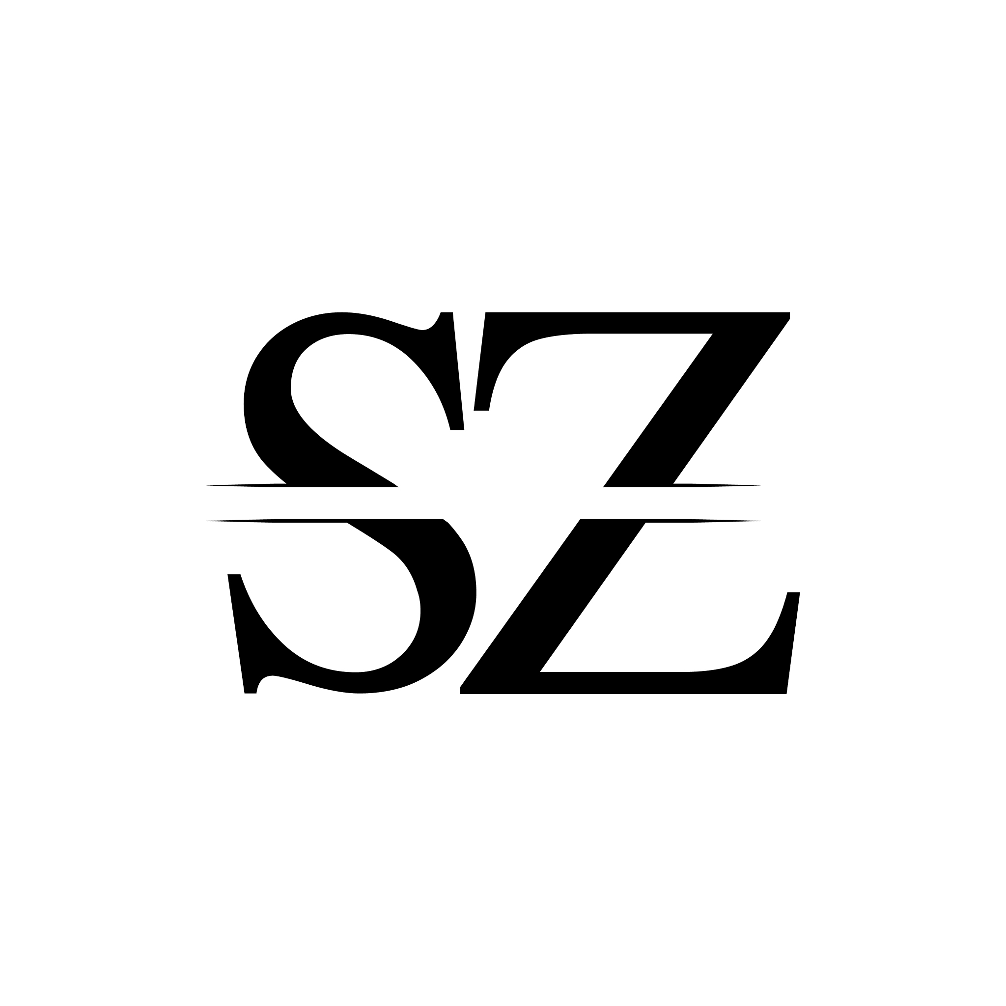 initial letter sz logo design template sz letter