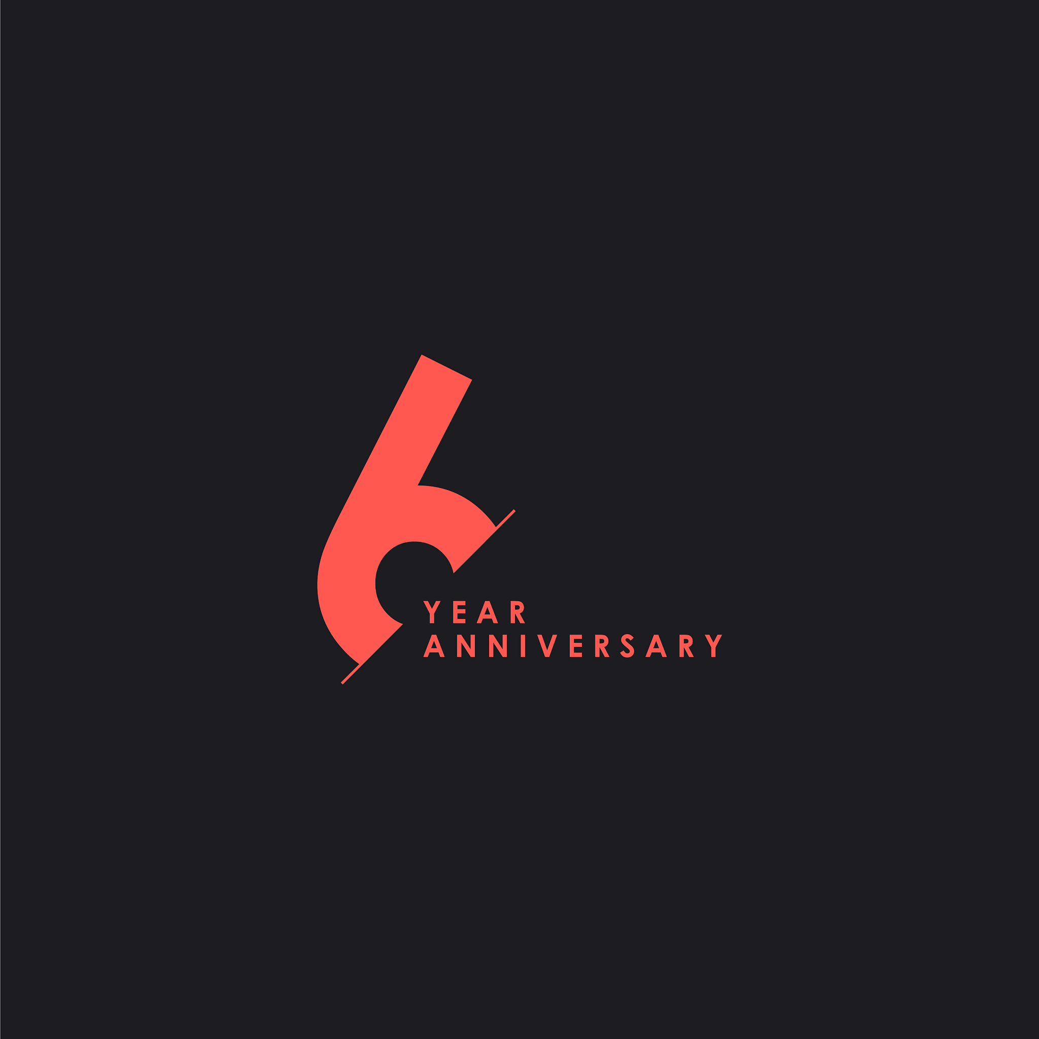 6 years anniversary template design