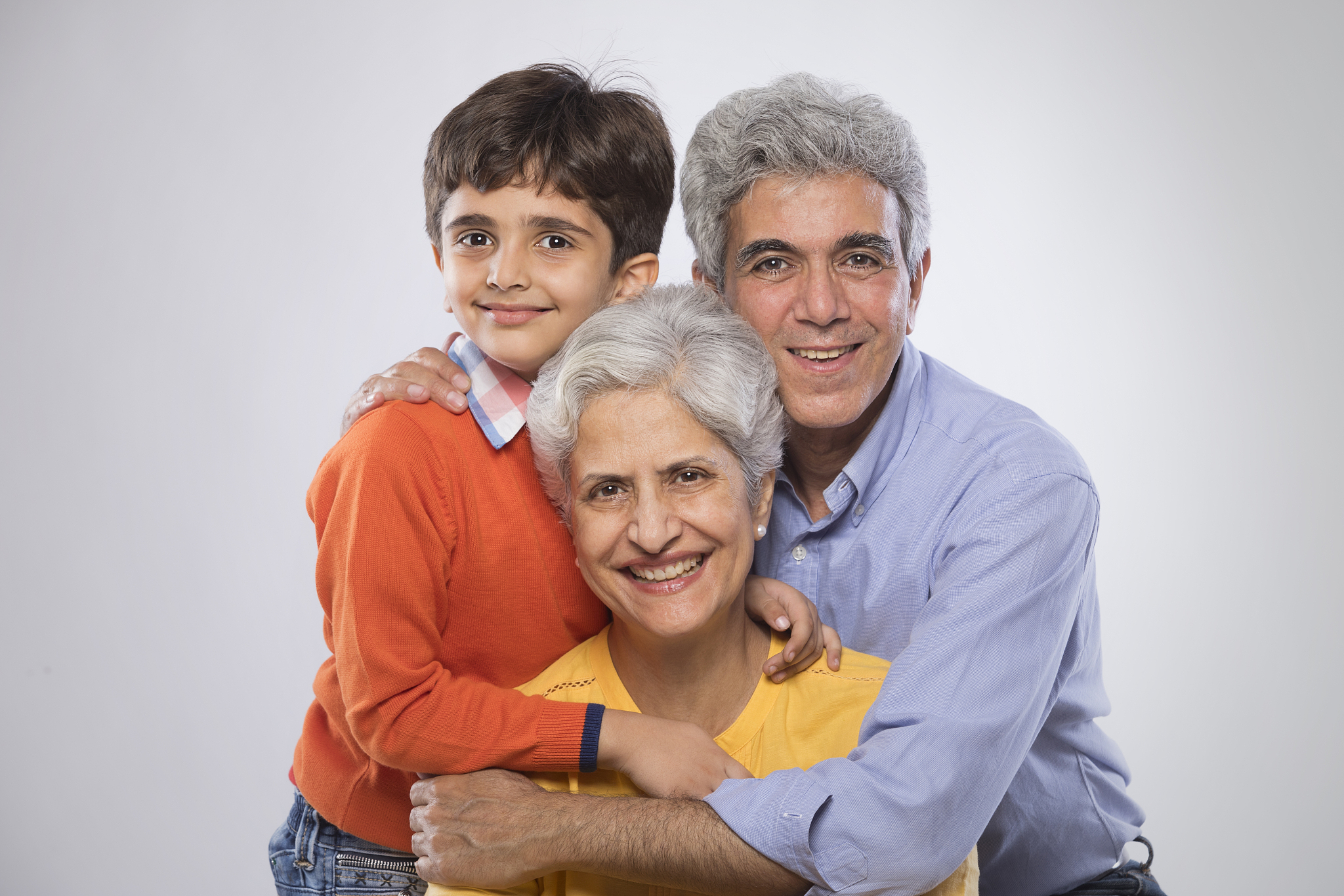 portrait of grandparents and grandson