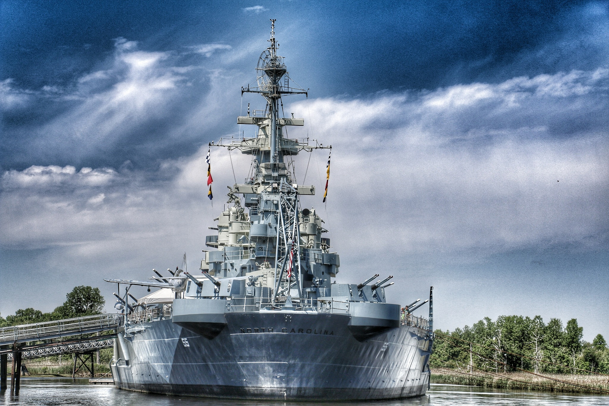 battleship in port