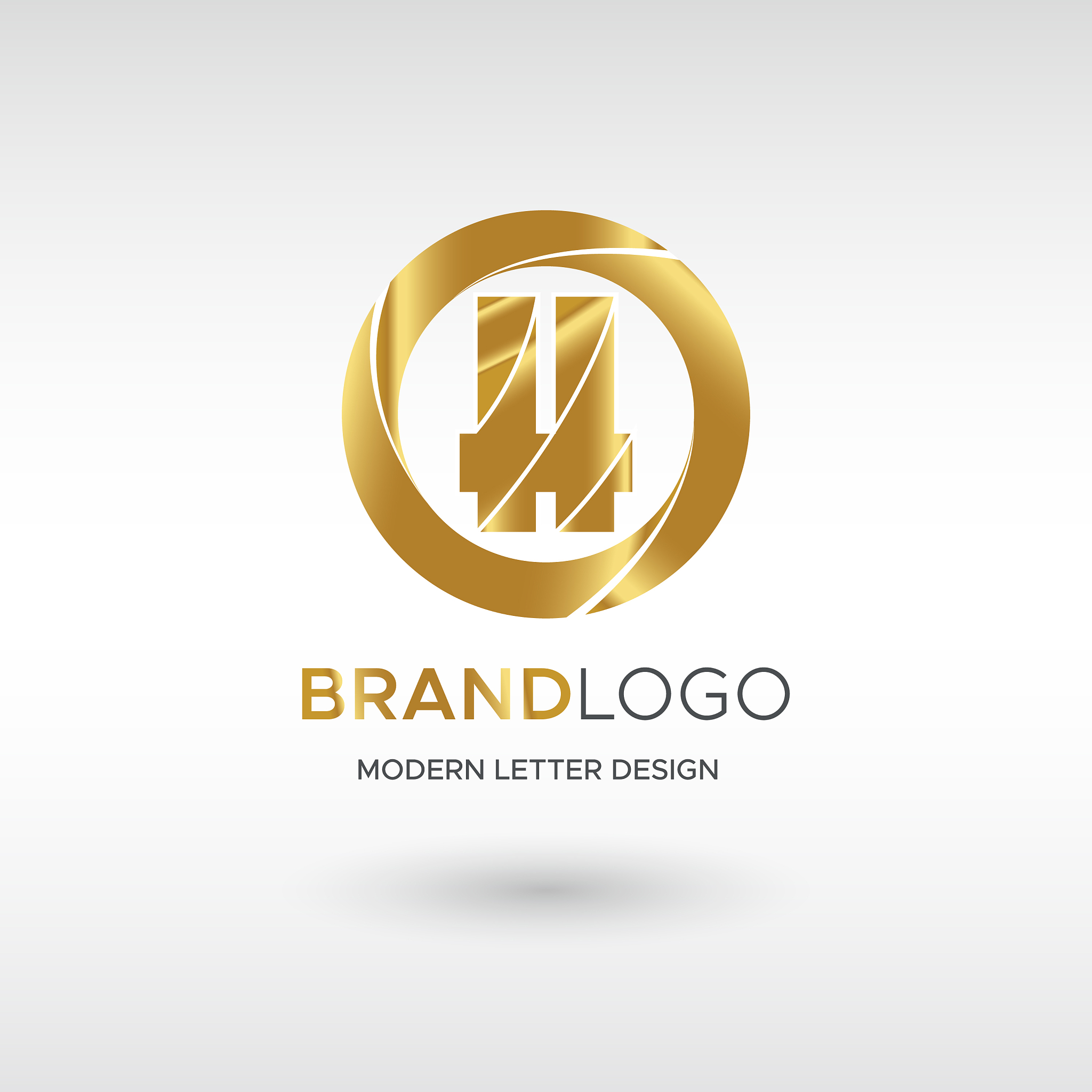 premium h logo in gold beautiful logotype design