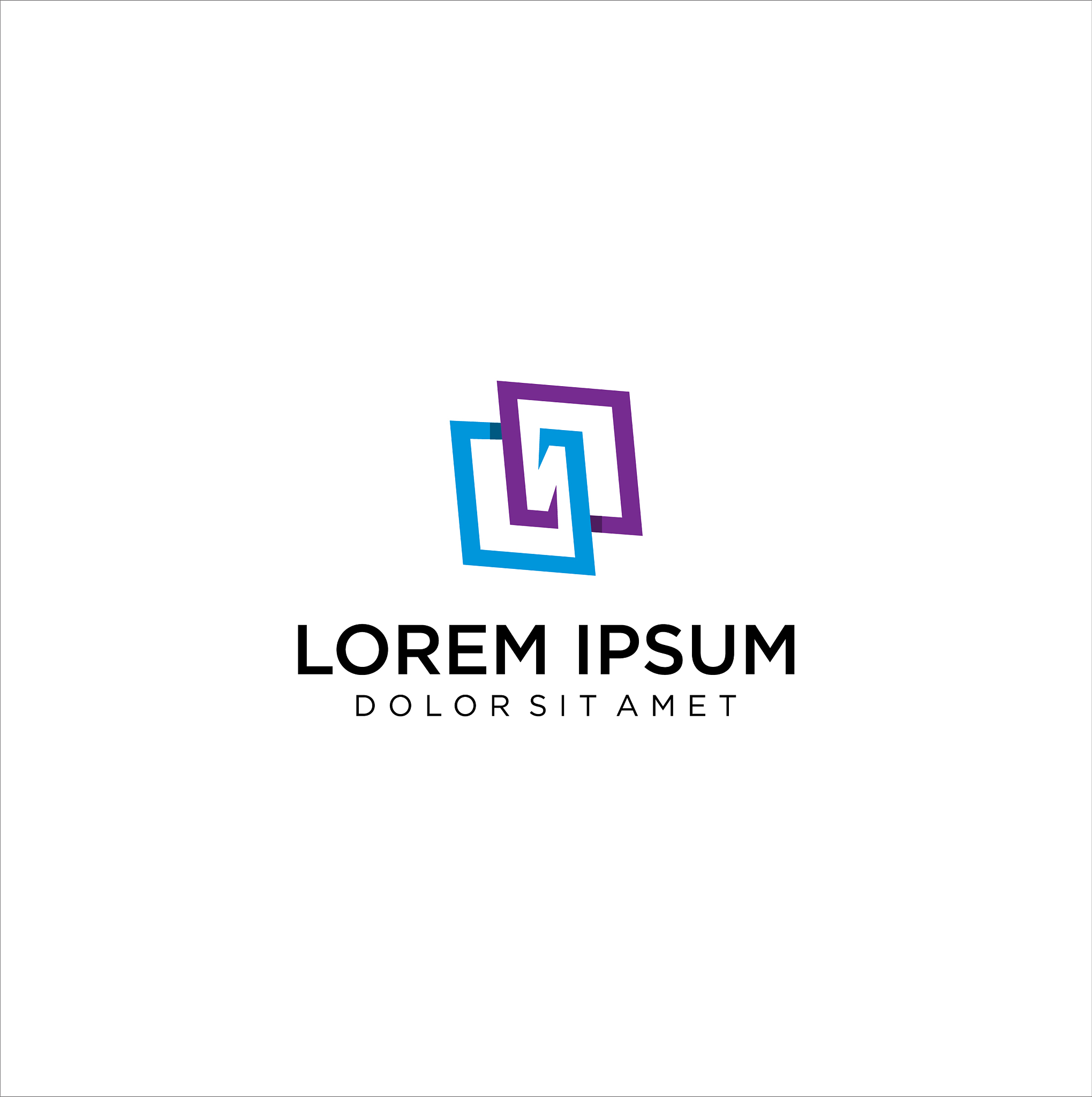 abstract square logo icon design