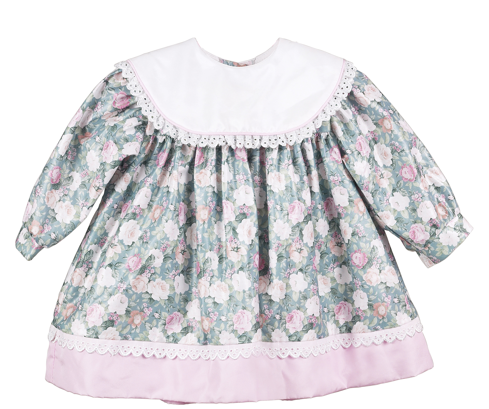 女童碎花连衣裙 收腰长款 宽松裙摆 方领泡泡袖 甜美可爱