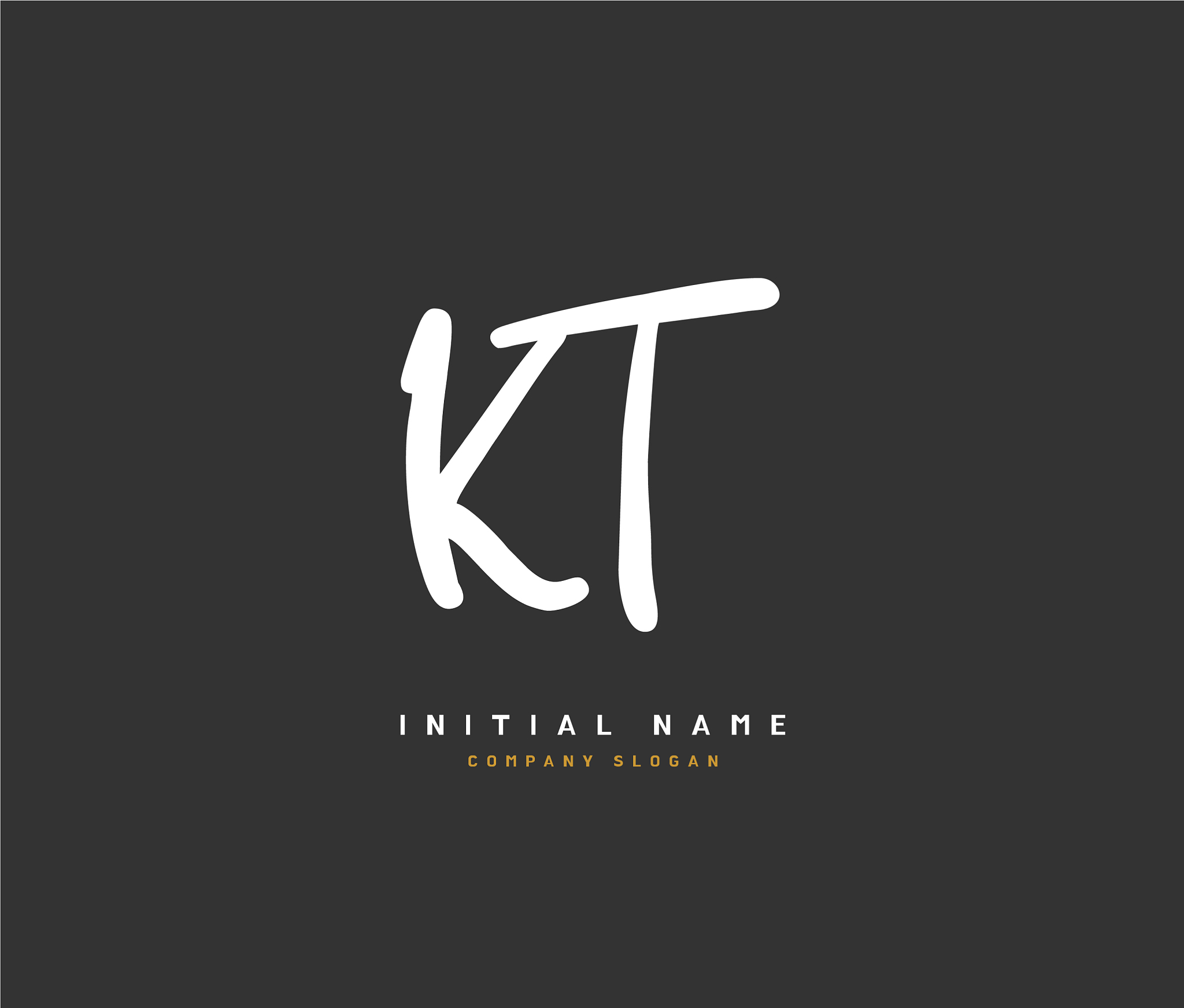 k t kt beauty initial logo handwriting logo of