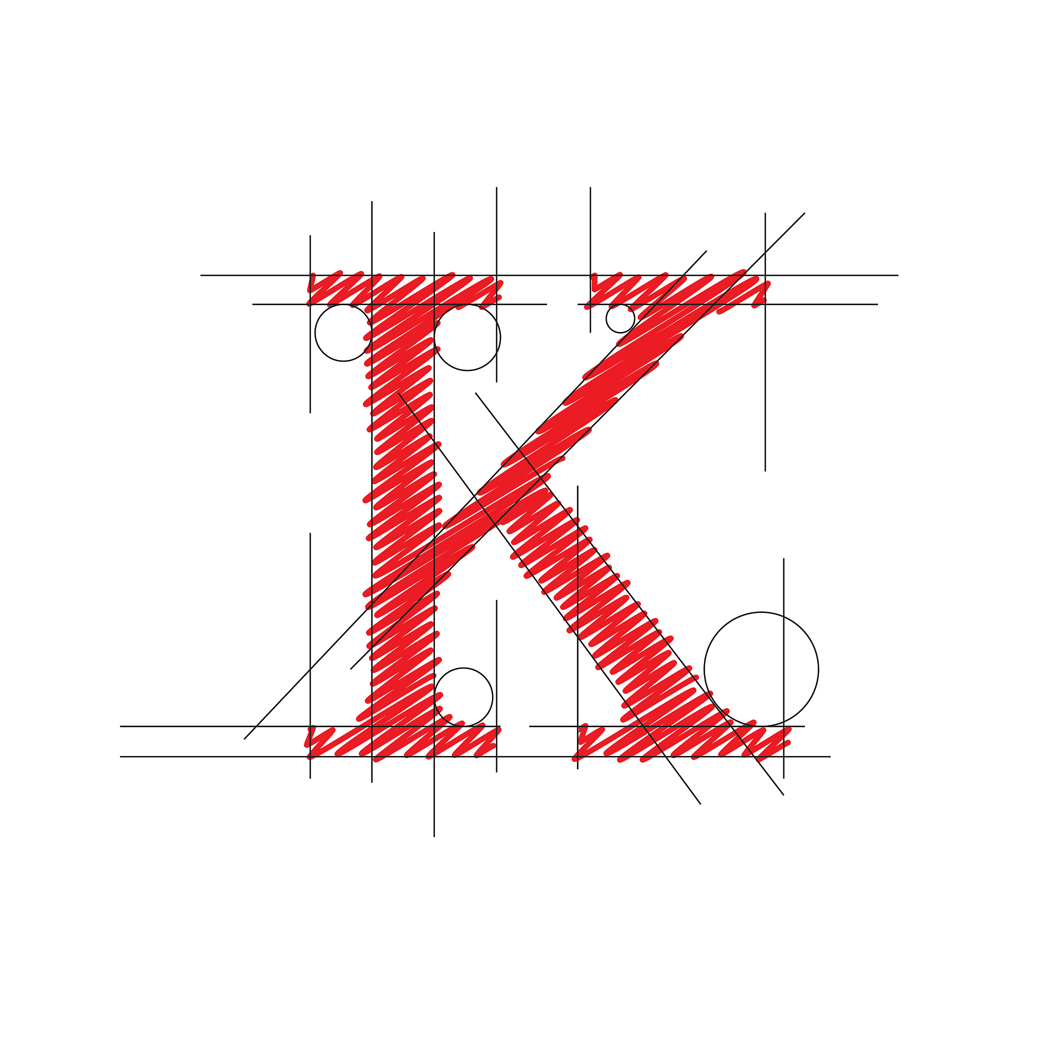 vector sign design letter k