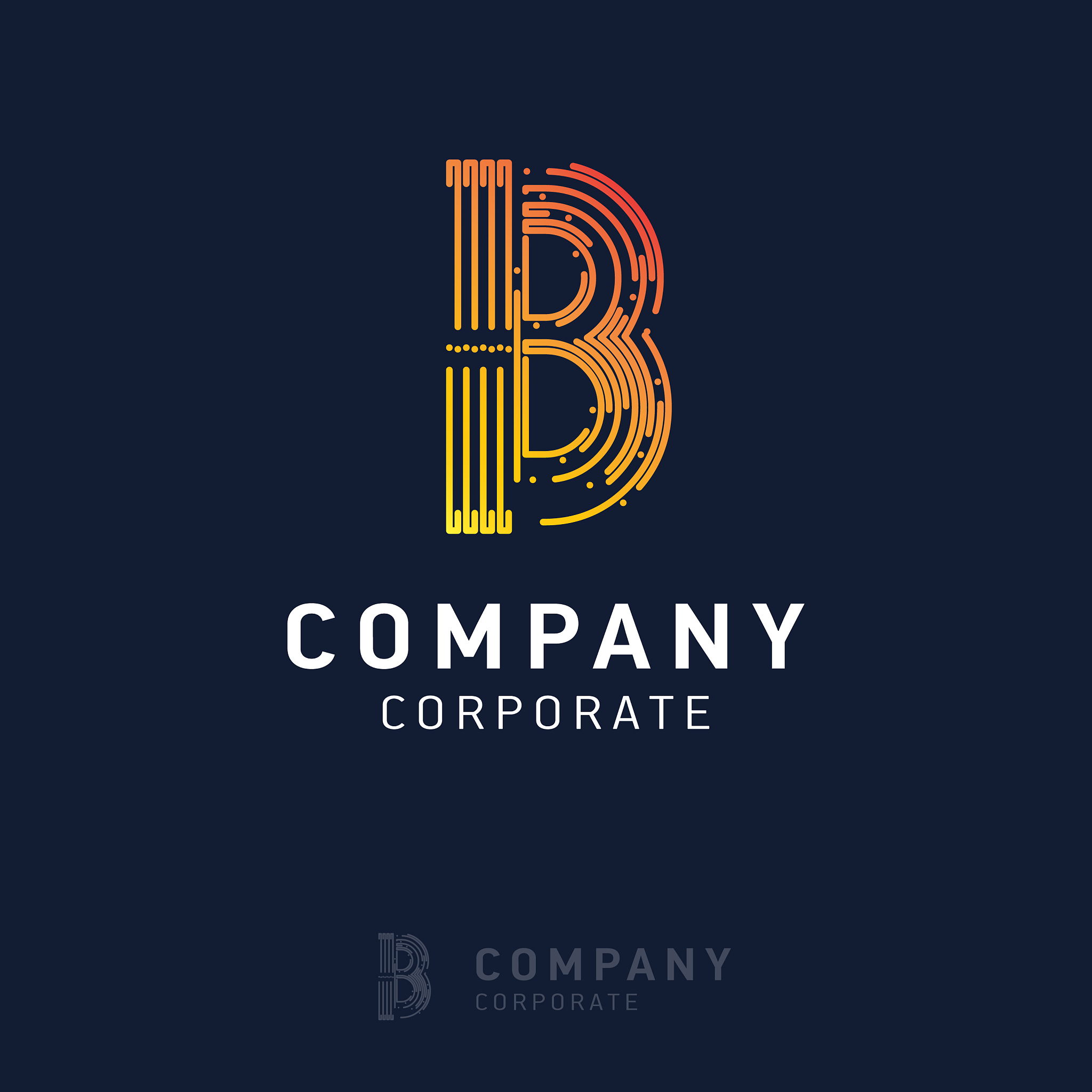 b company logo design with visiting card