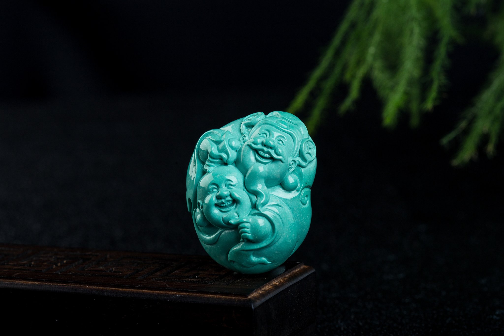 一个玉雕特写