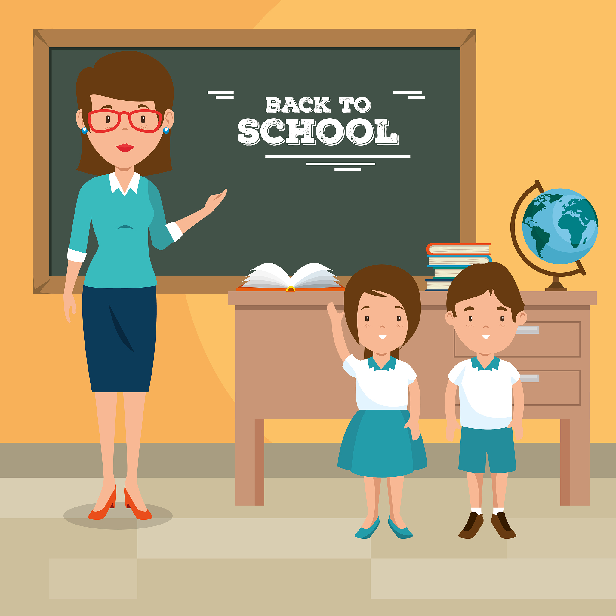 back to school teacher teaching to her students