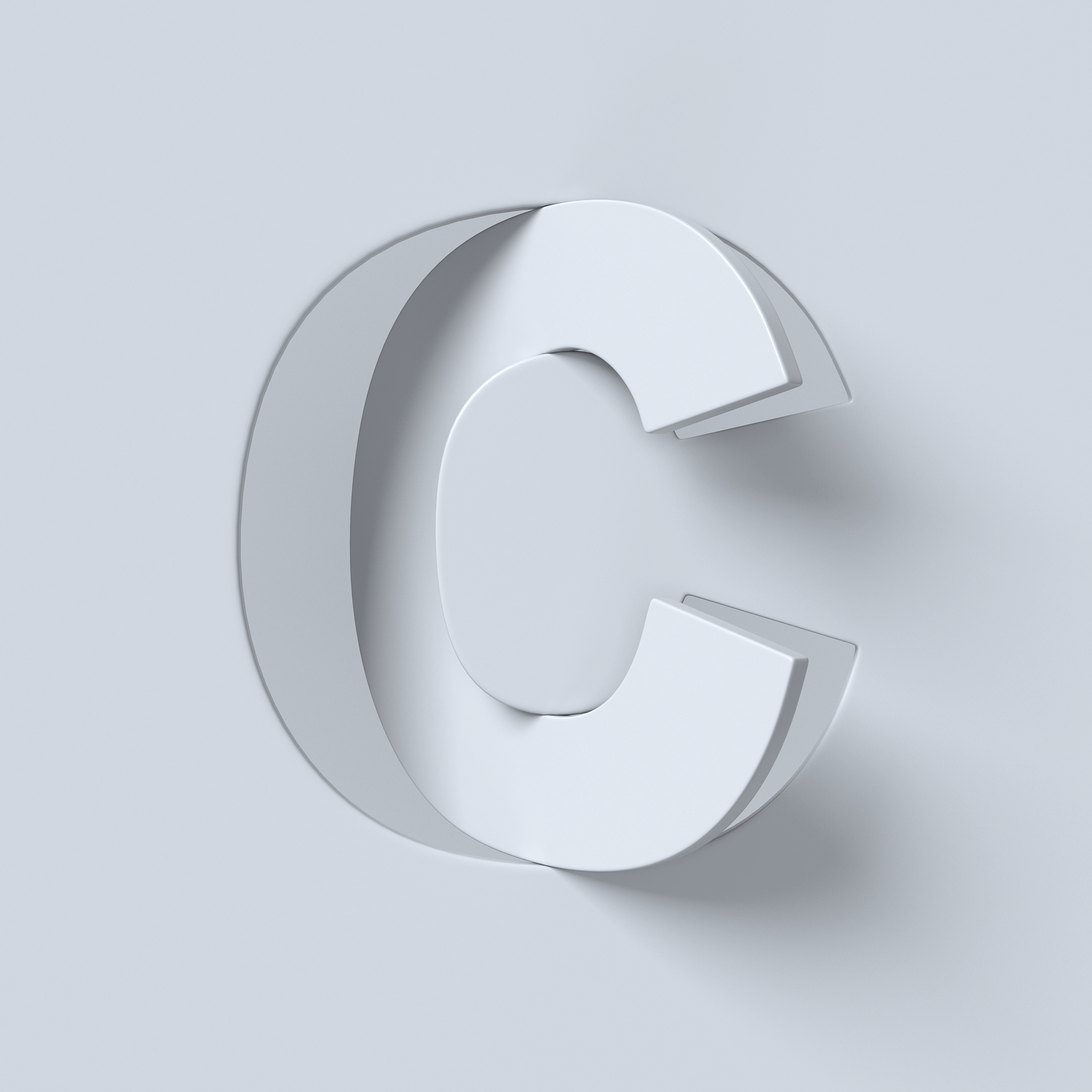 三维图形,字体,英文字母<strong>c</strong>,背景分离,倾斜视角,字母,艺术,形状,绘画