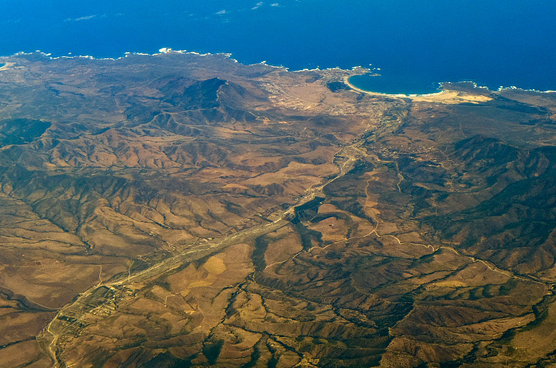 river reaches the sea along valley hit by drought in chile - aer