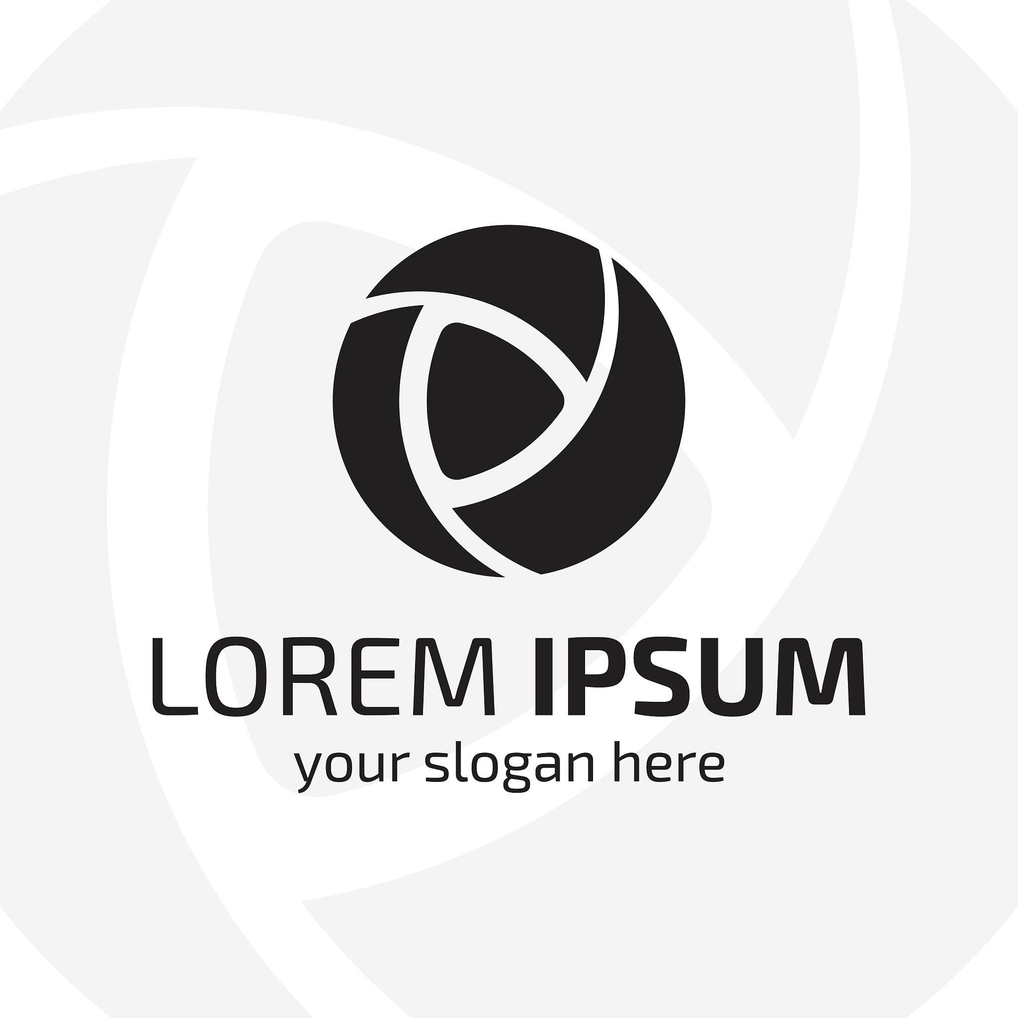 modern abstract multimedia emblem. colorful video player symbol
