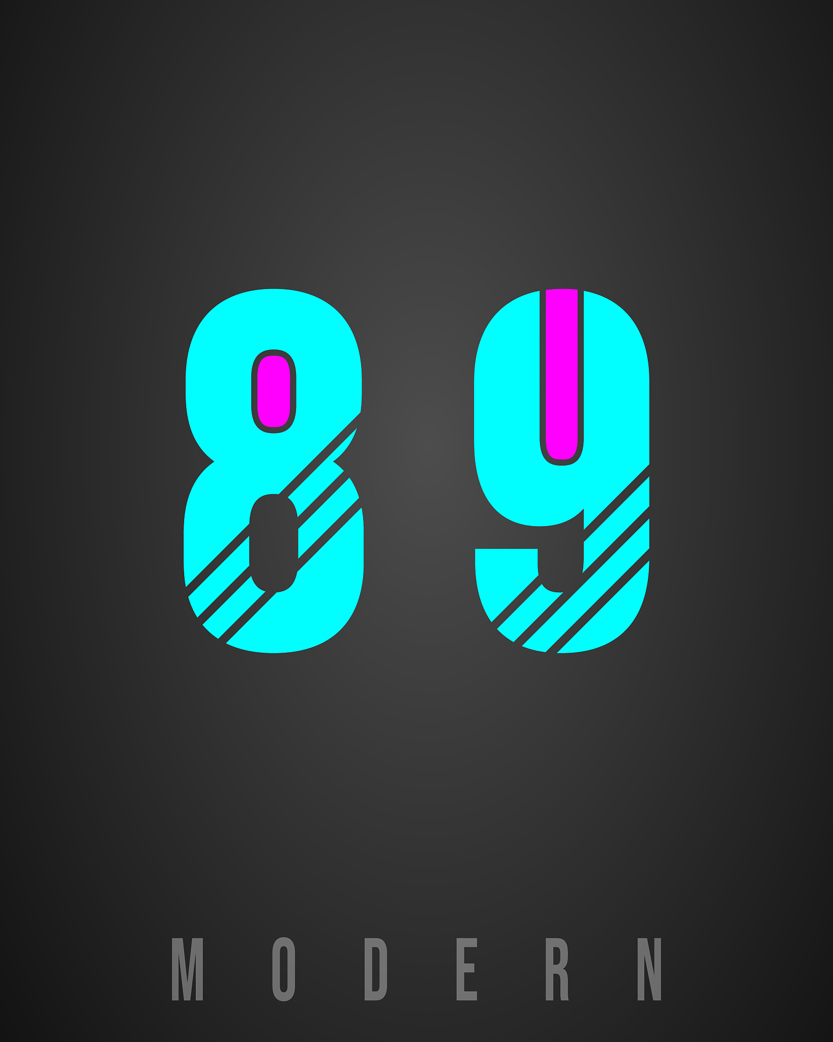 number font modern design
