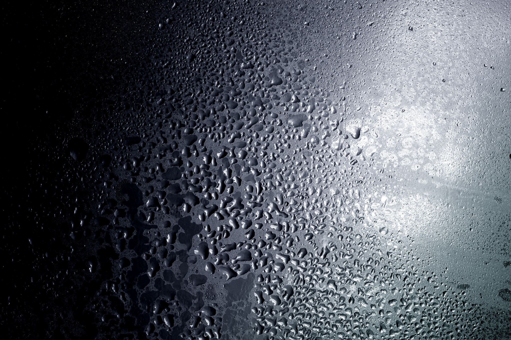 cold condensation varying in size and colour