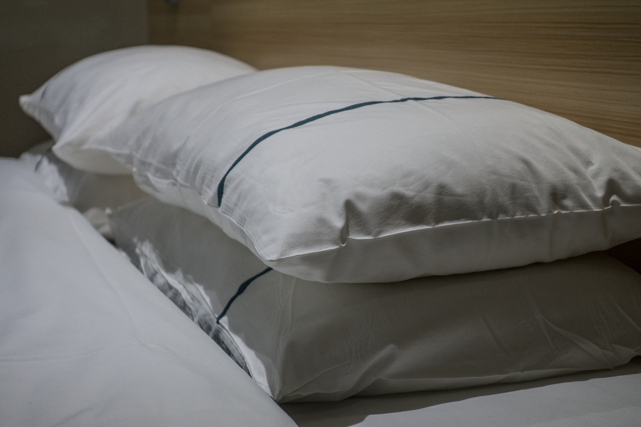 pillows on bed