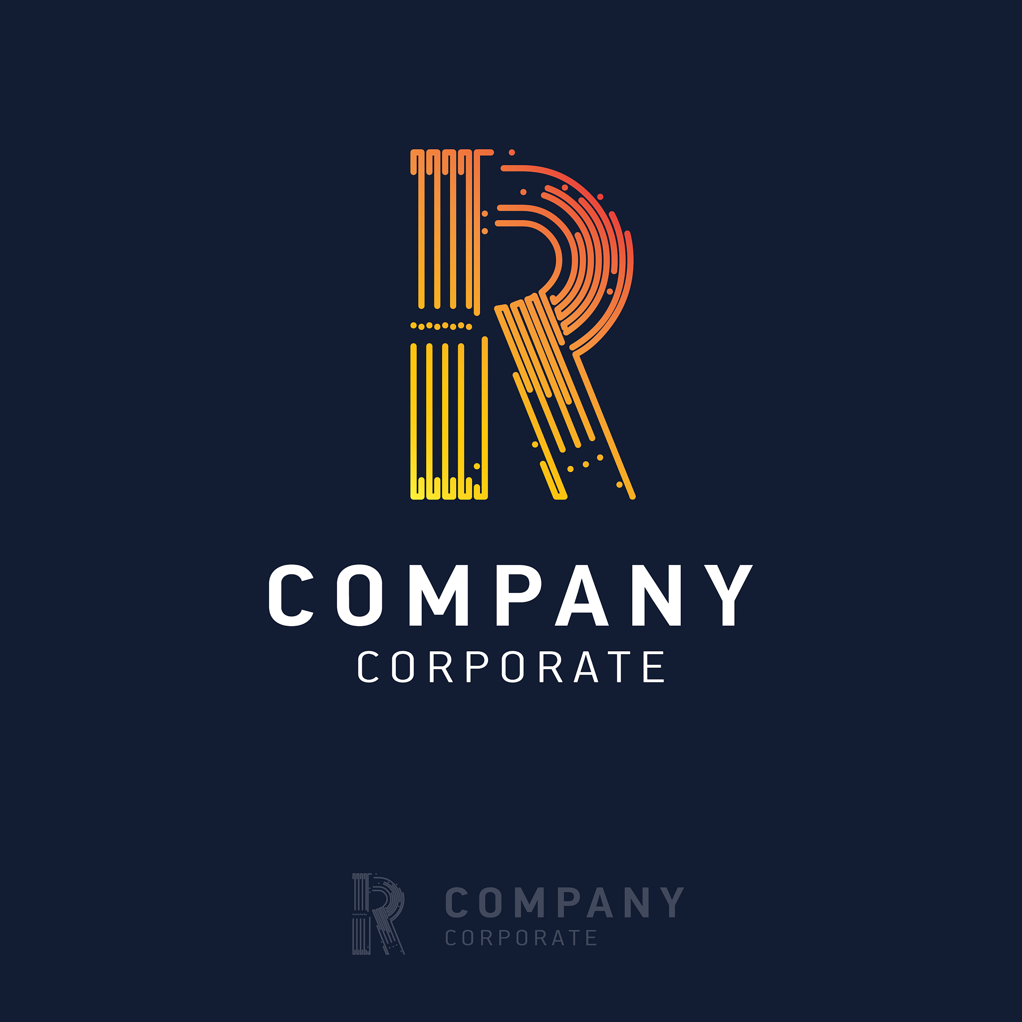 r company logo design with visiting card