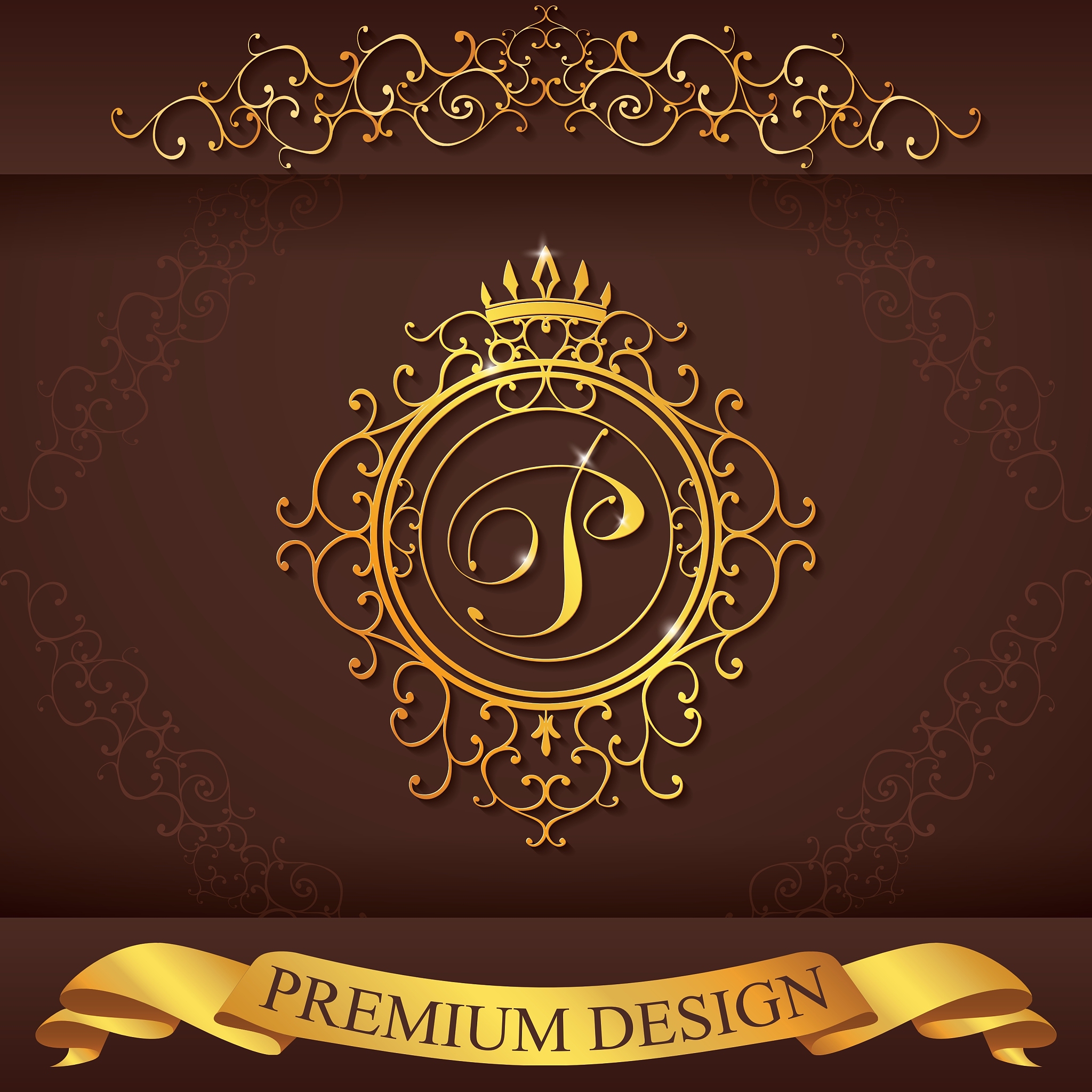 letter p luxury logo template flourishes