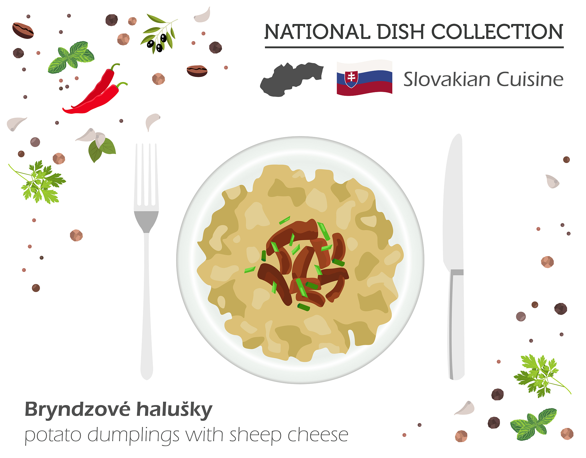 slovakian cuisine. european national dish collection. sheep chee