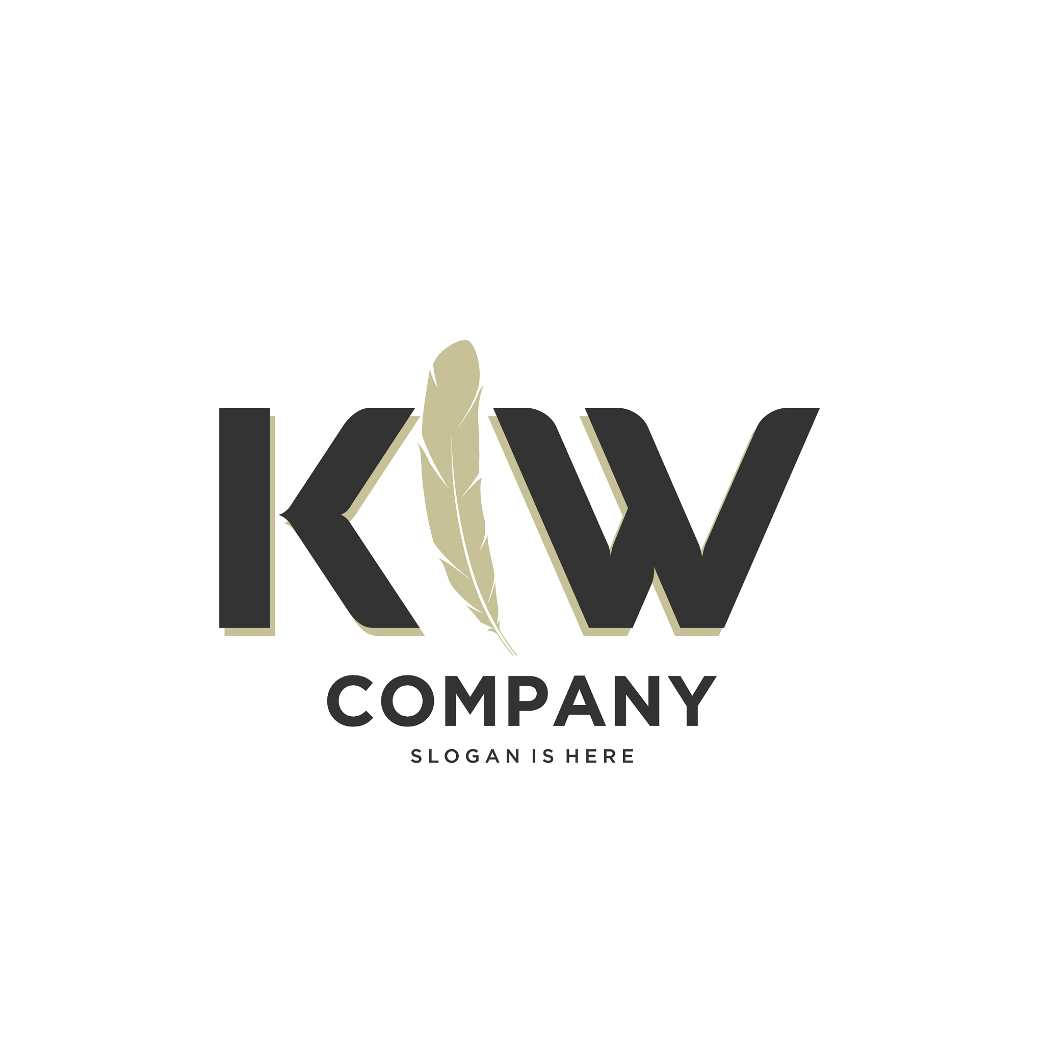 initial kw letter unique attractive creative