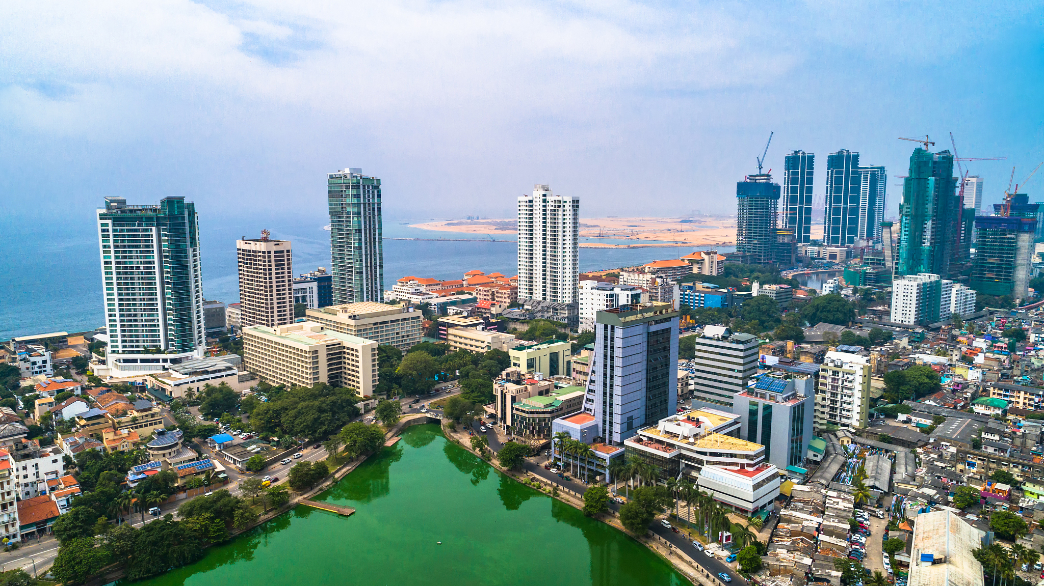 aerial. colombo - commercial capital and largest city of sri lan