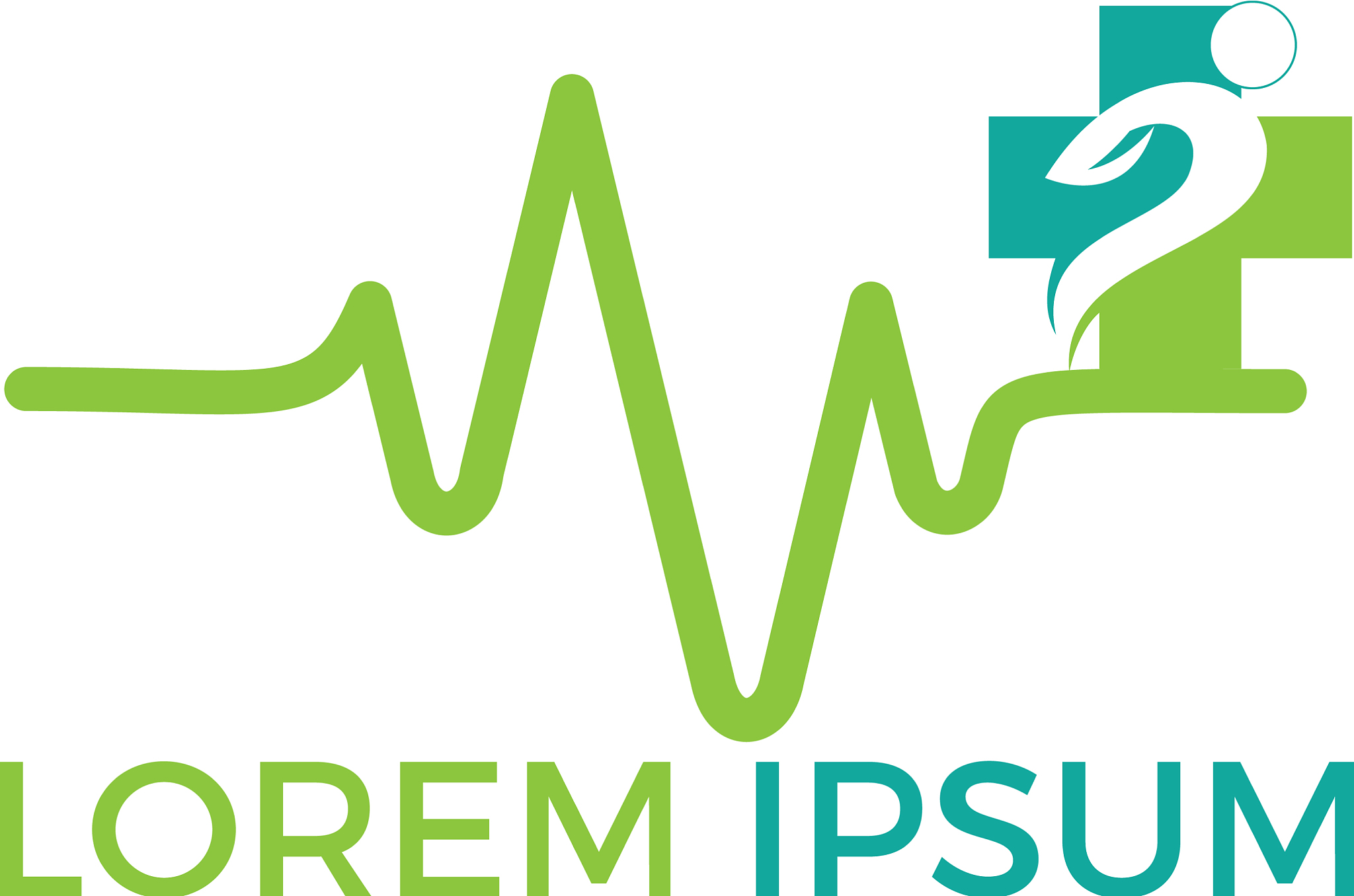 pulse and cross health logo design