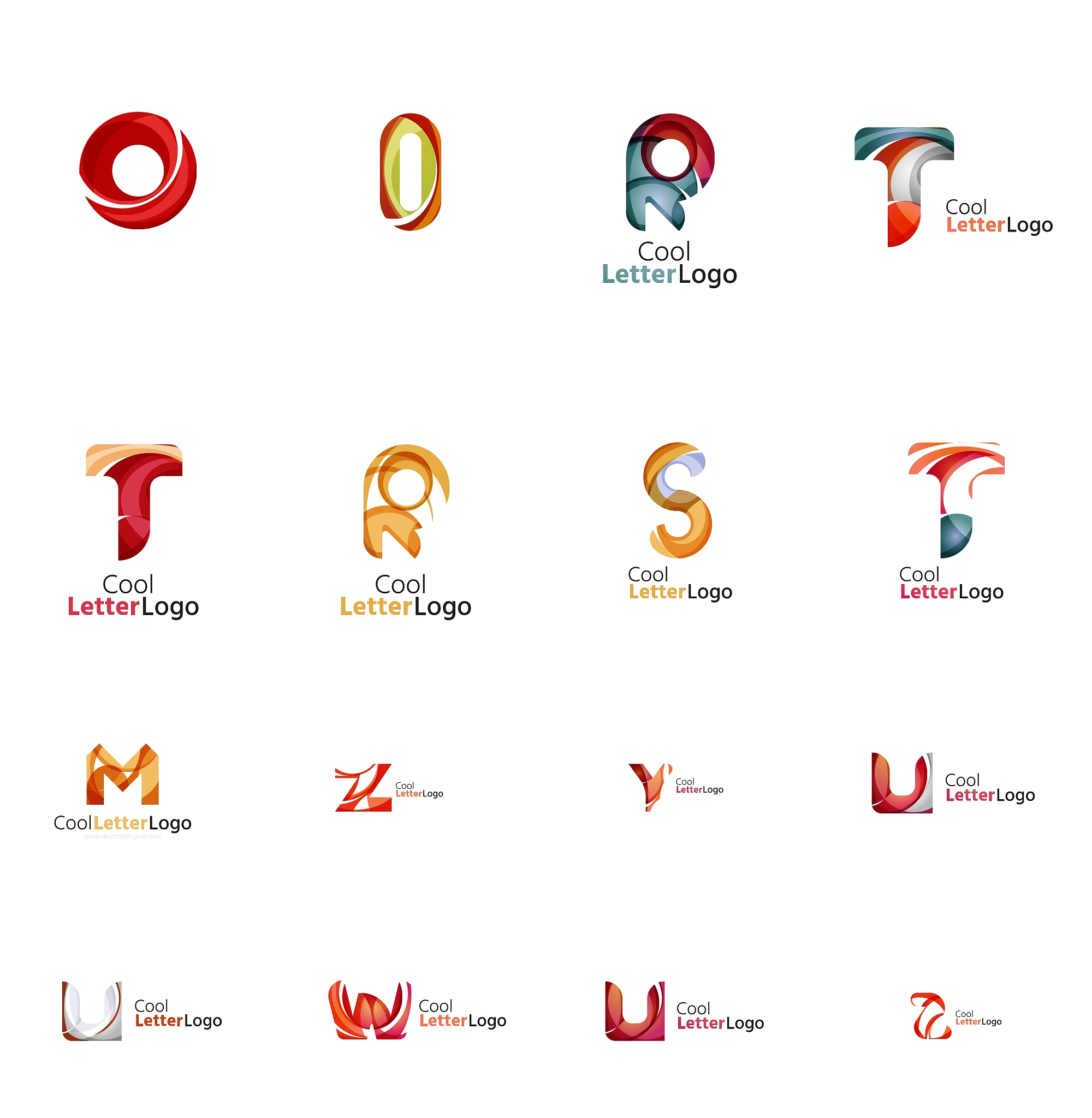 set of universal company logo ideas business icon