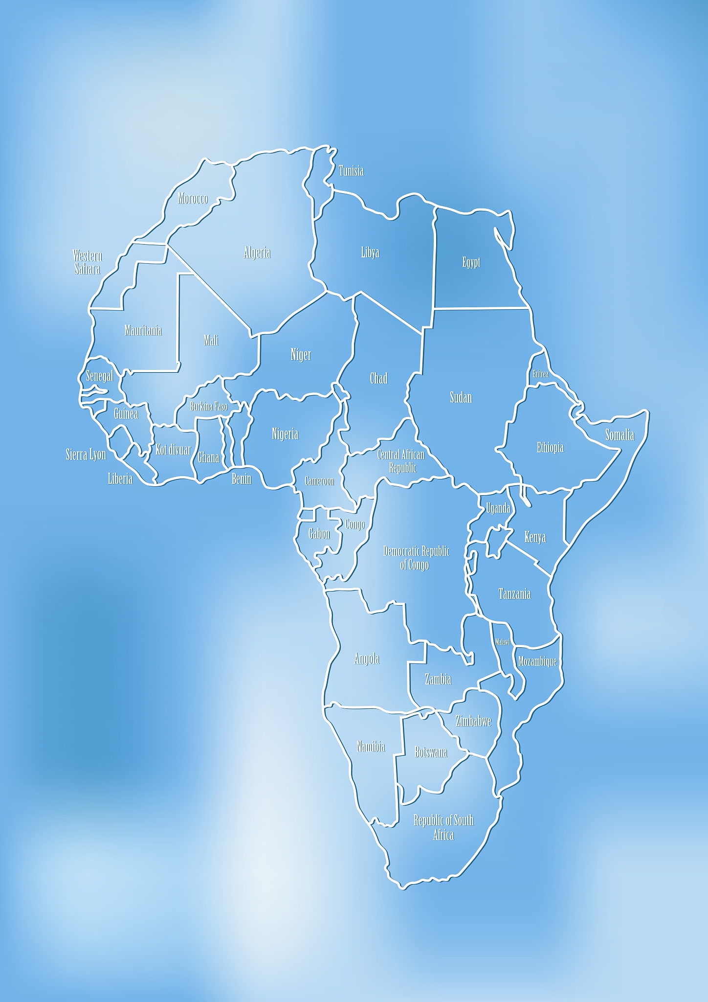 creative map of the african continent
