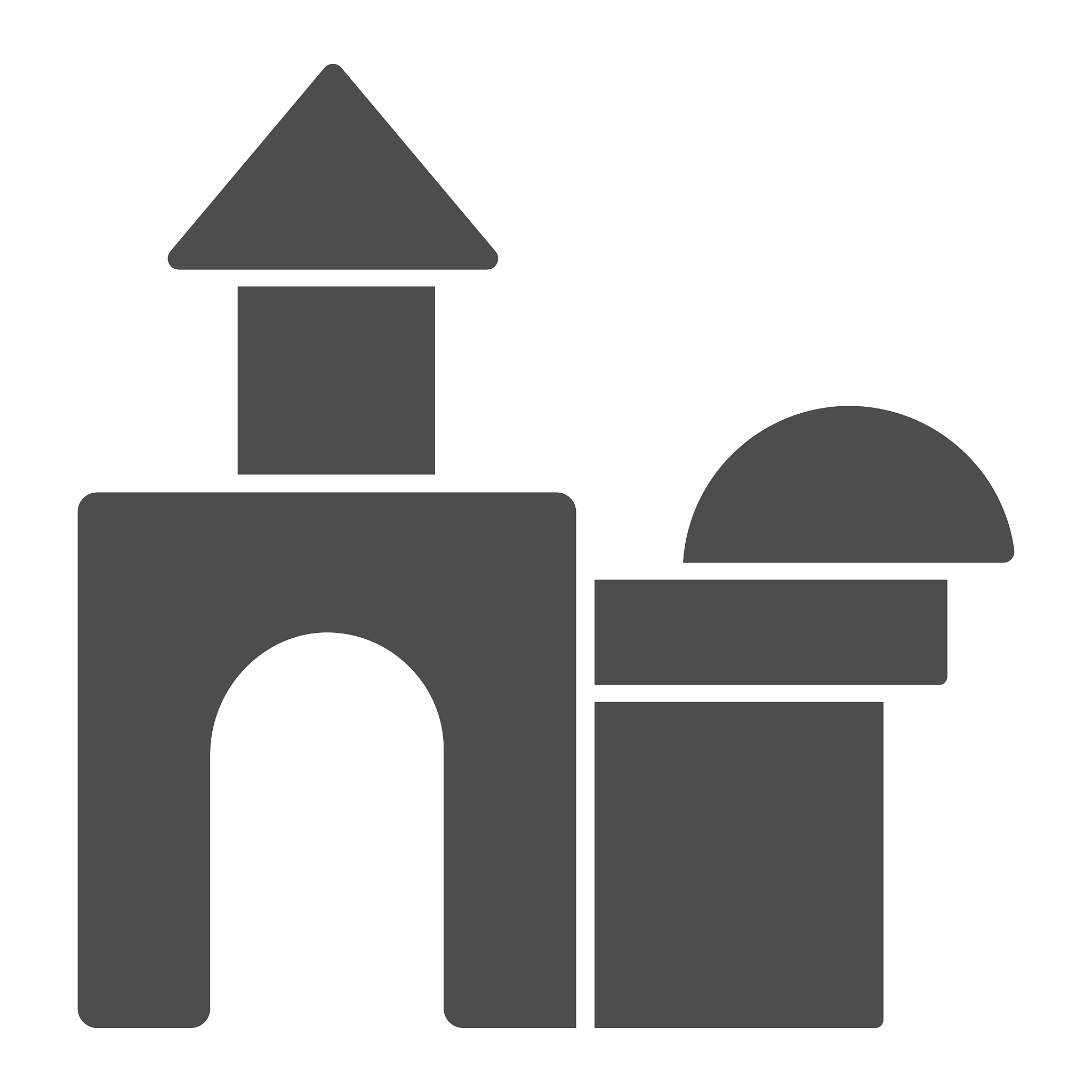 castle of blocks solid icon, kid toys concept, wooden block buil