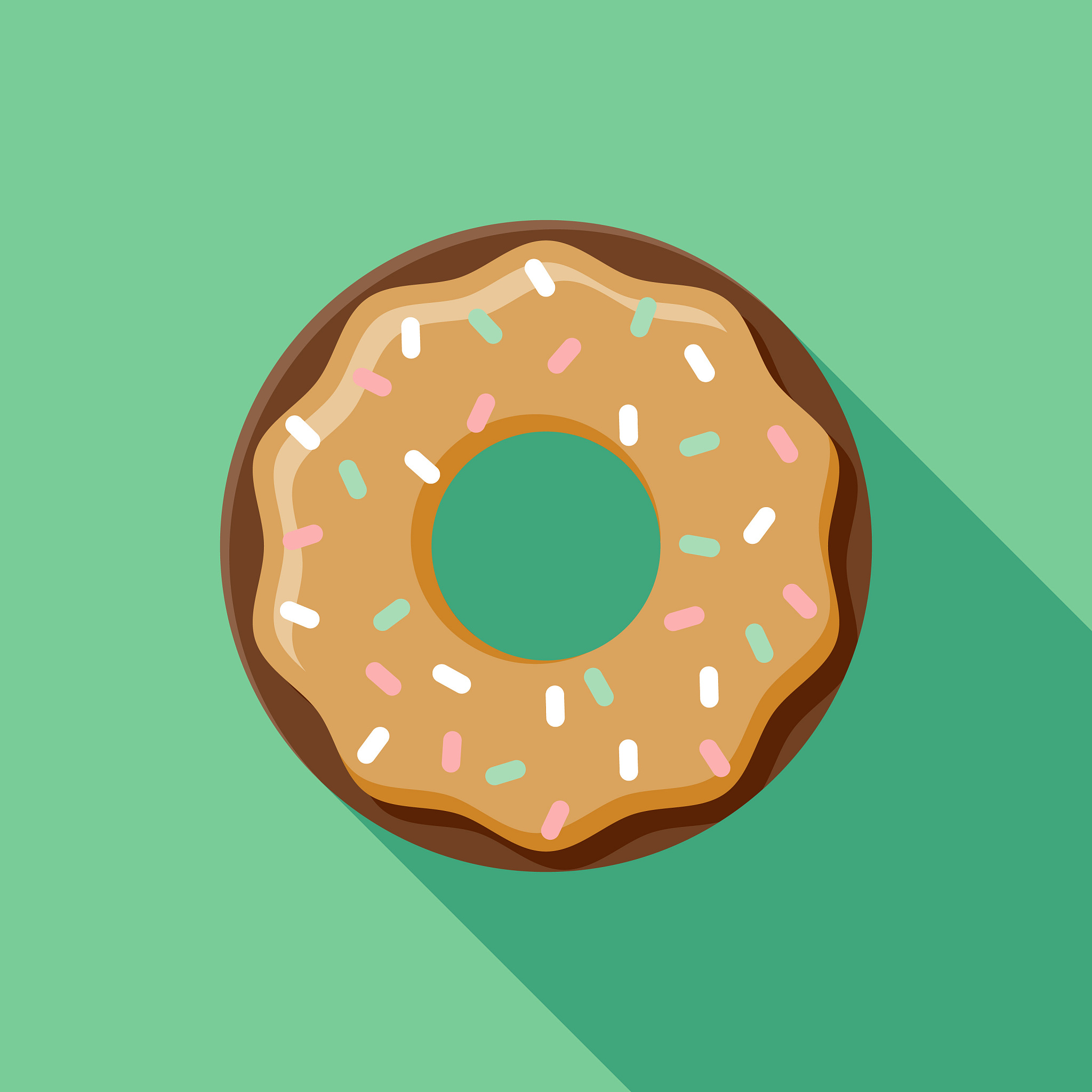 caramel dipped chocolate donut icon
