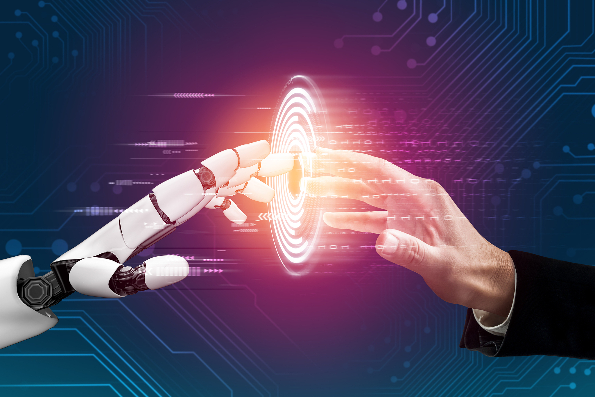 futuristic robot artificial intelligence concept.