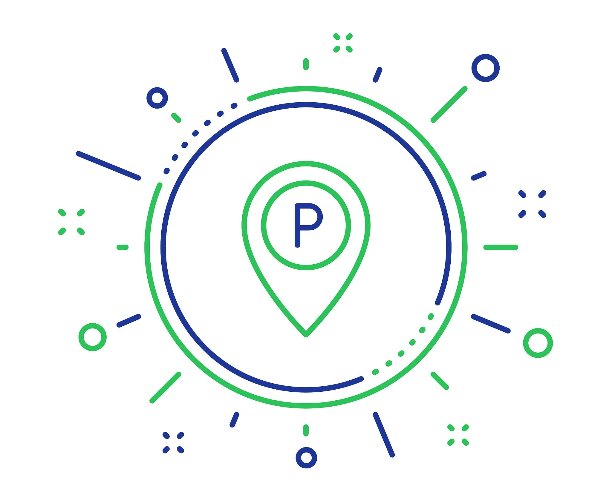 parking line icon location map pointer sign