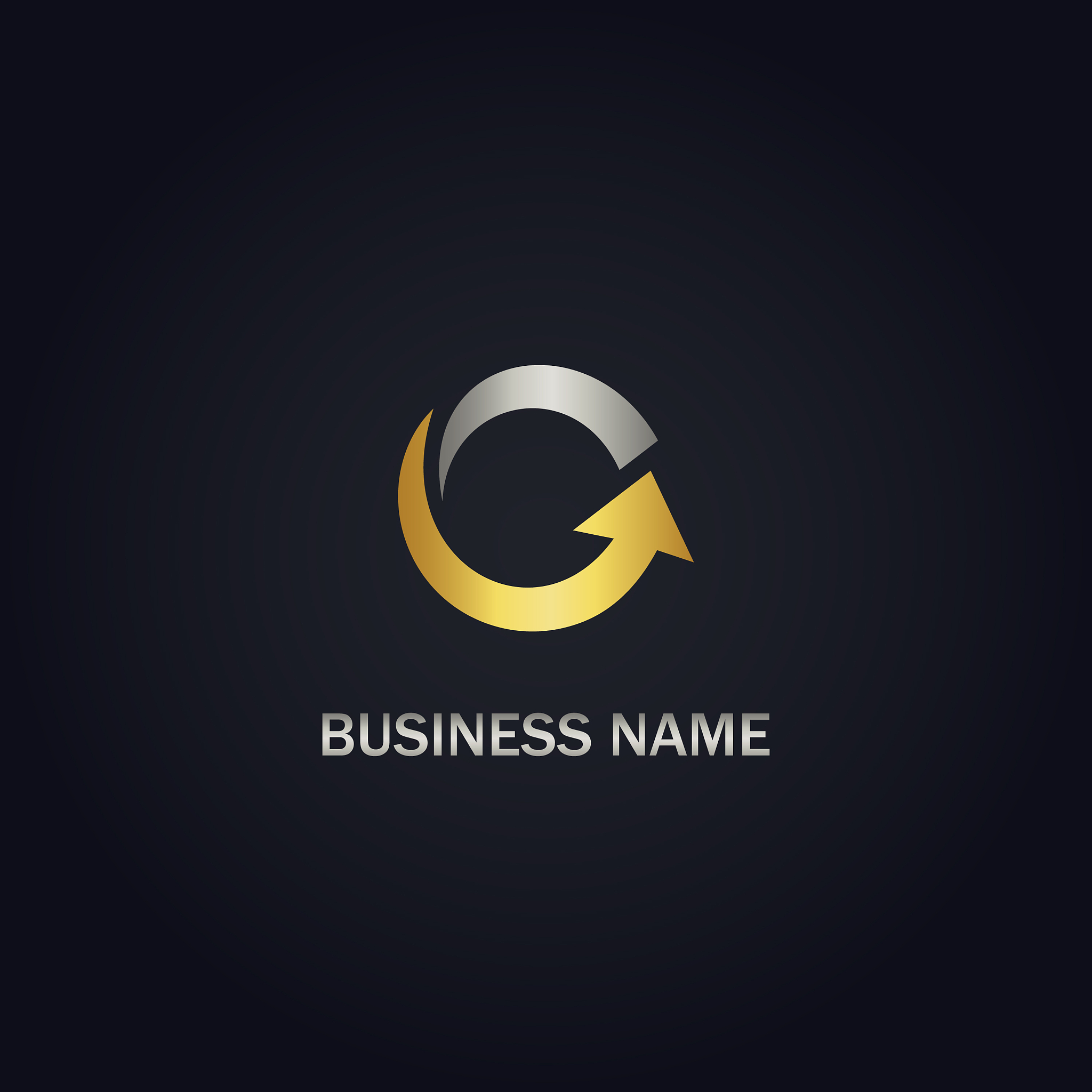 round circle arrow up gold logo