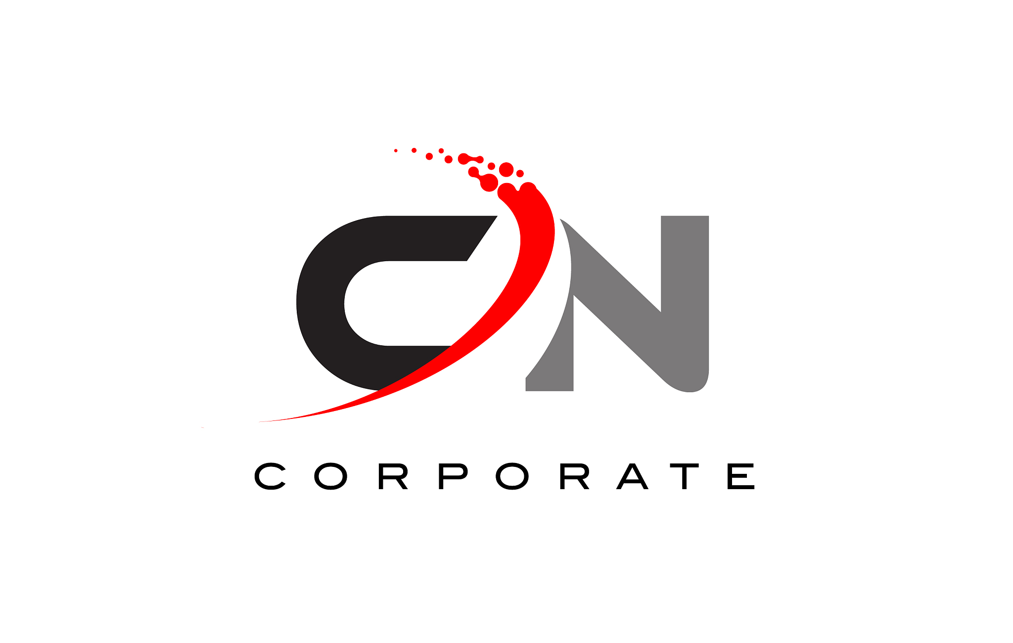 cn modern letter logo design with swoosh