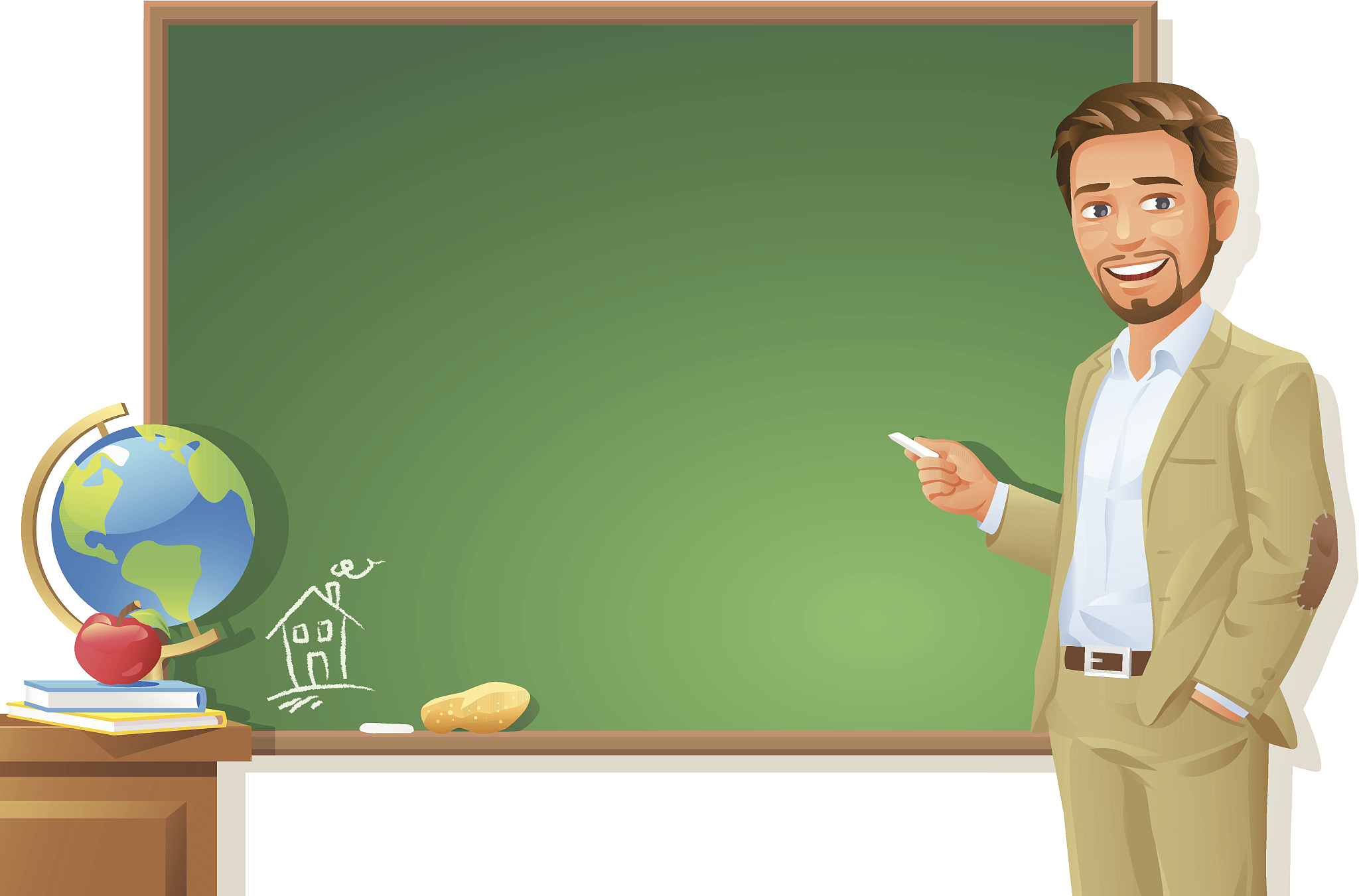 teacher at blackboard
