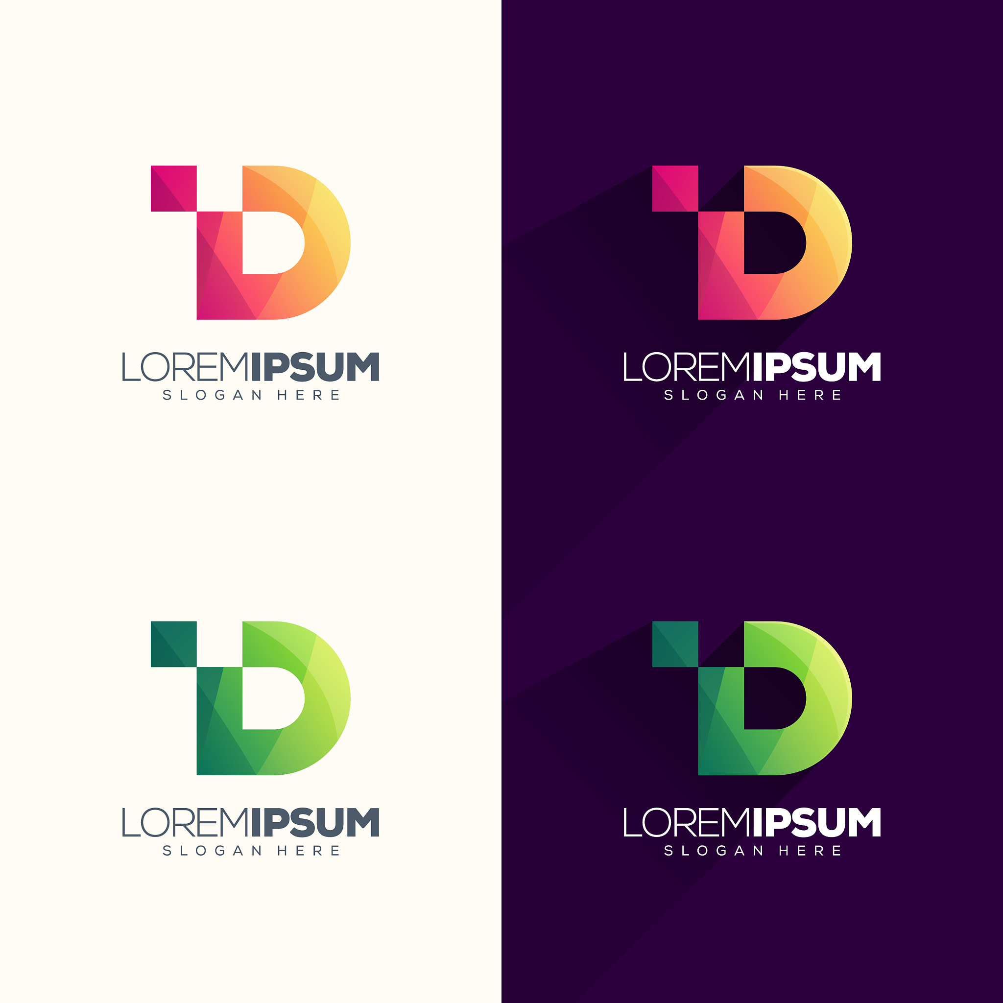 letter d pixel logo design