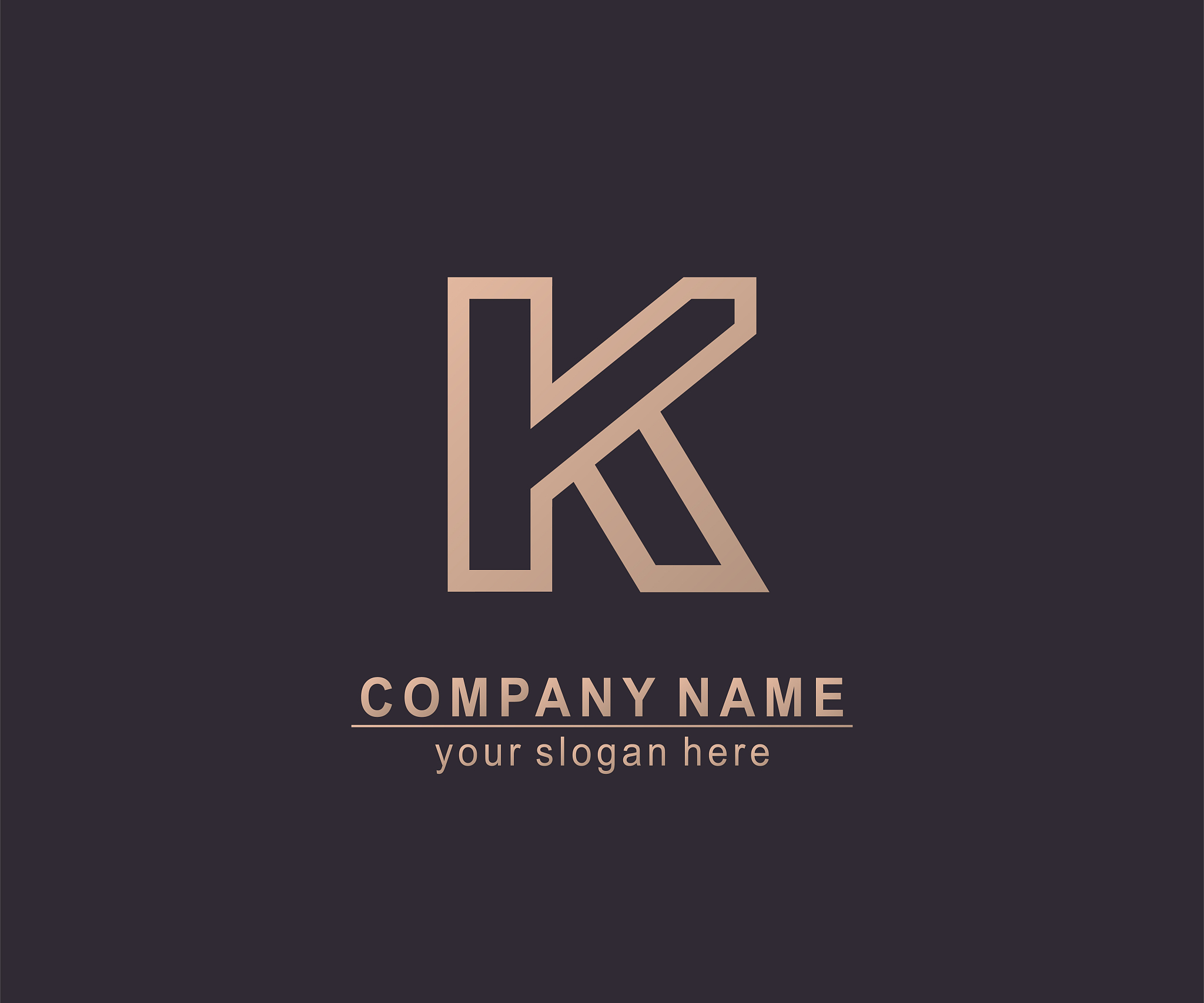 letter k logo or monogram. blank for business card. for your bus