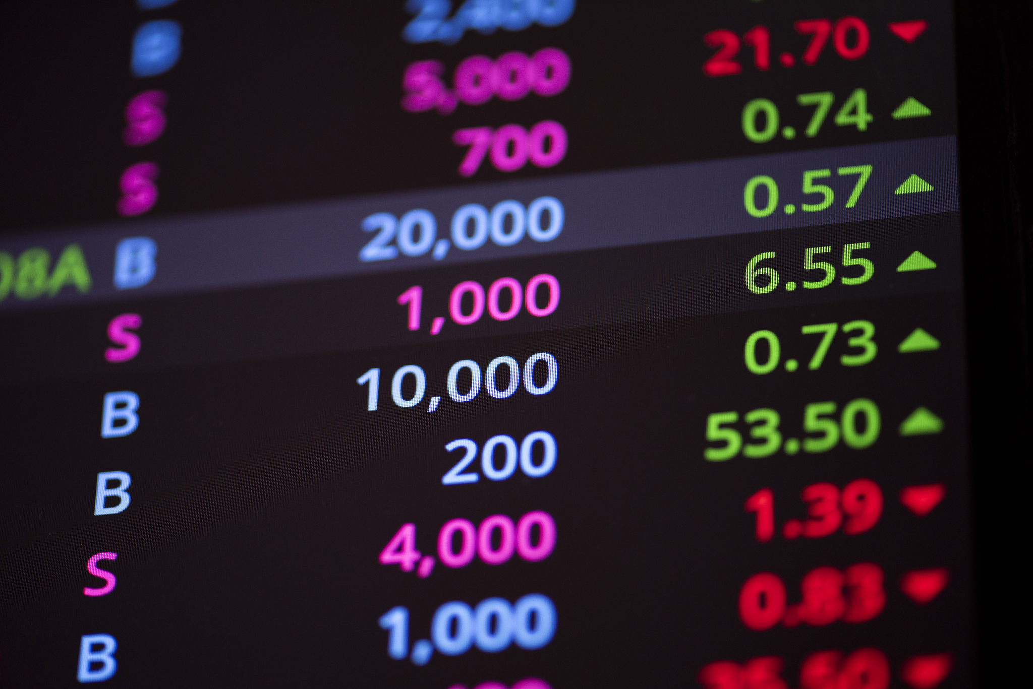 stock market graph data board on screen monitor for investment b